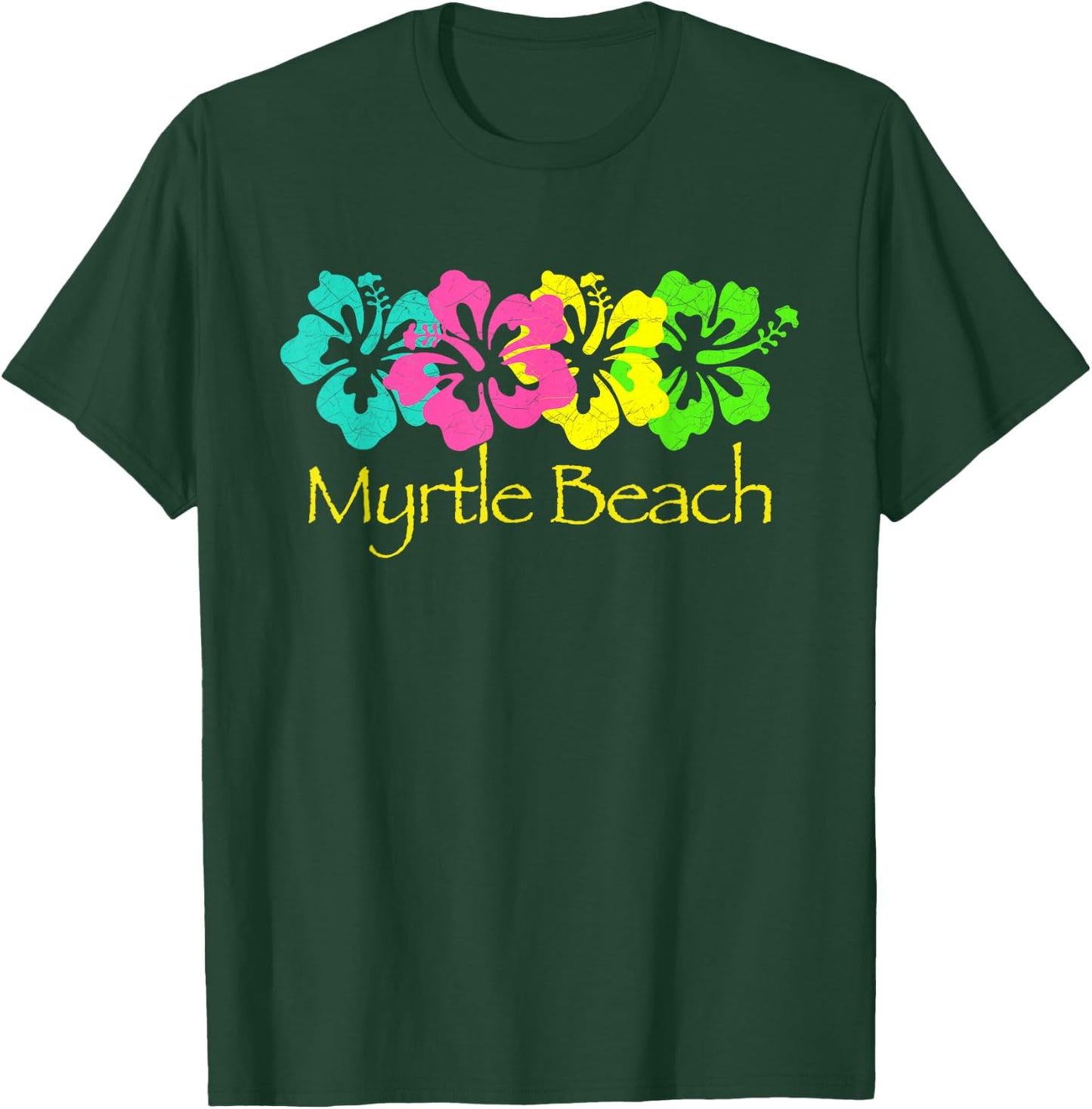 Myrtle Beach Tropical Beach Design/Myrtle Beach Surf T-Shirt - T-Shirt | Forest