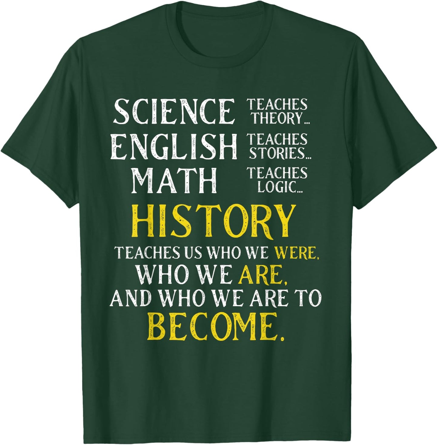 History Lover Gift Student, Professor & History Buff T-Shirt - T-Shirt | Forest