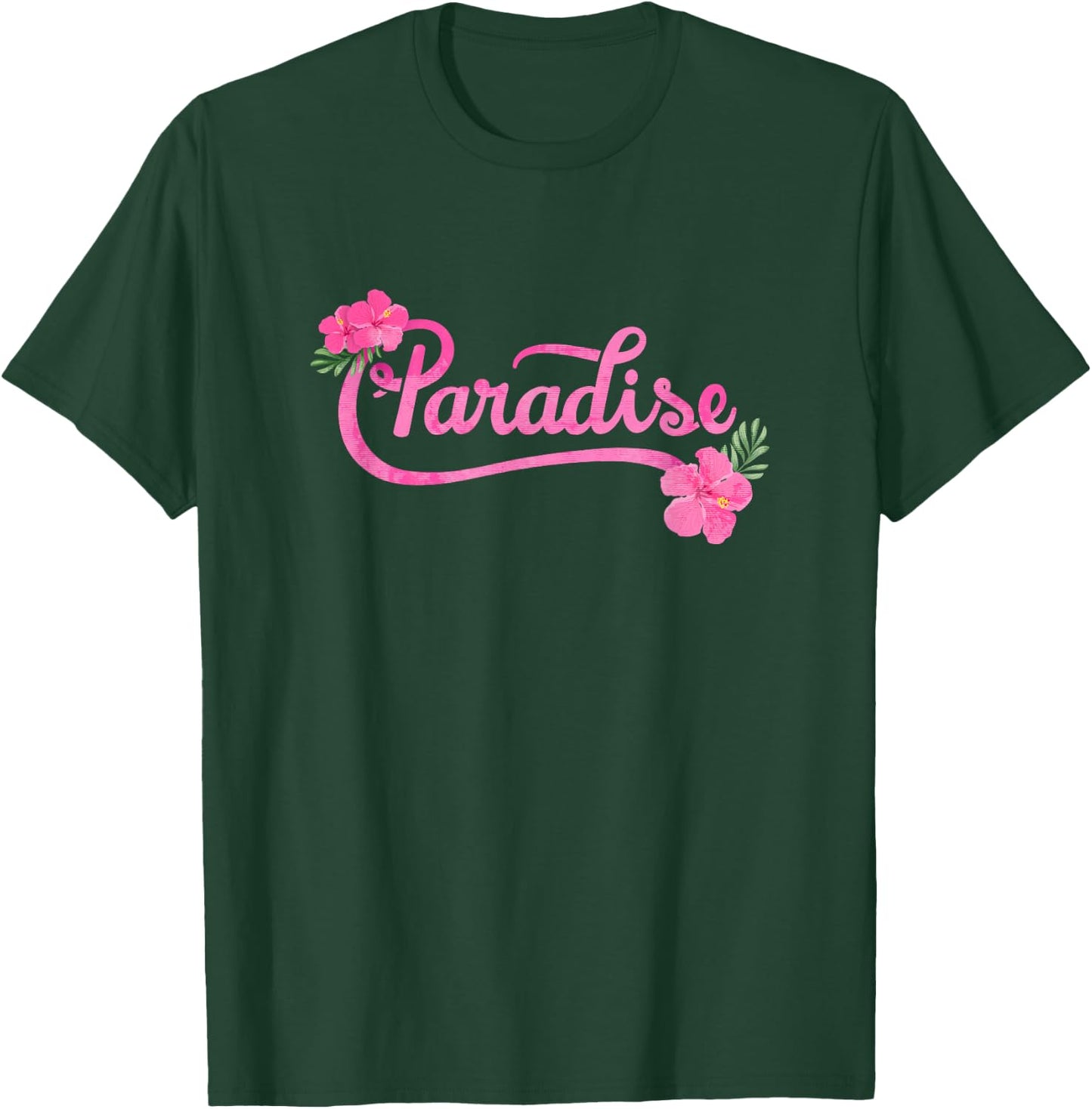 Paradise Printed - Casual Graphic T-Shirt - T-Shirt | Forest