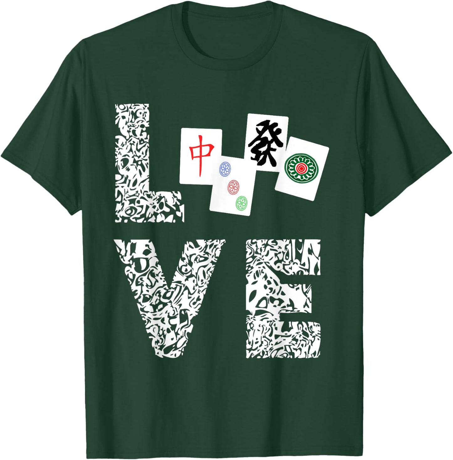 Mahjong Love Playing Chinese Game Mah Jongg Player T-Shirt - T-Shirt | Forest