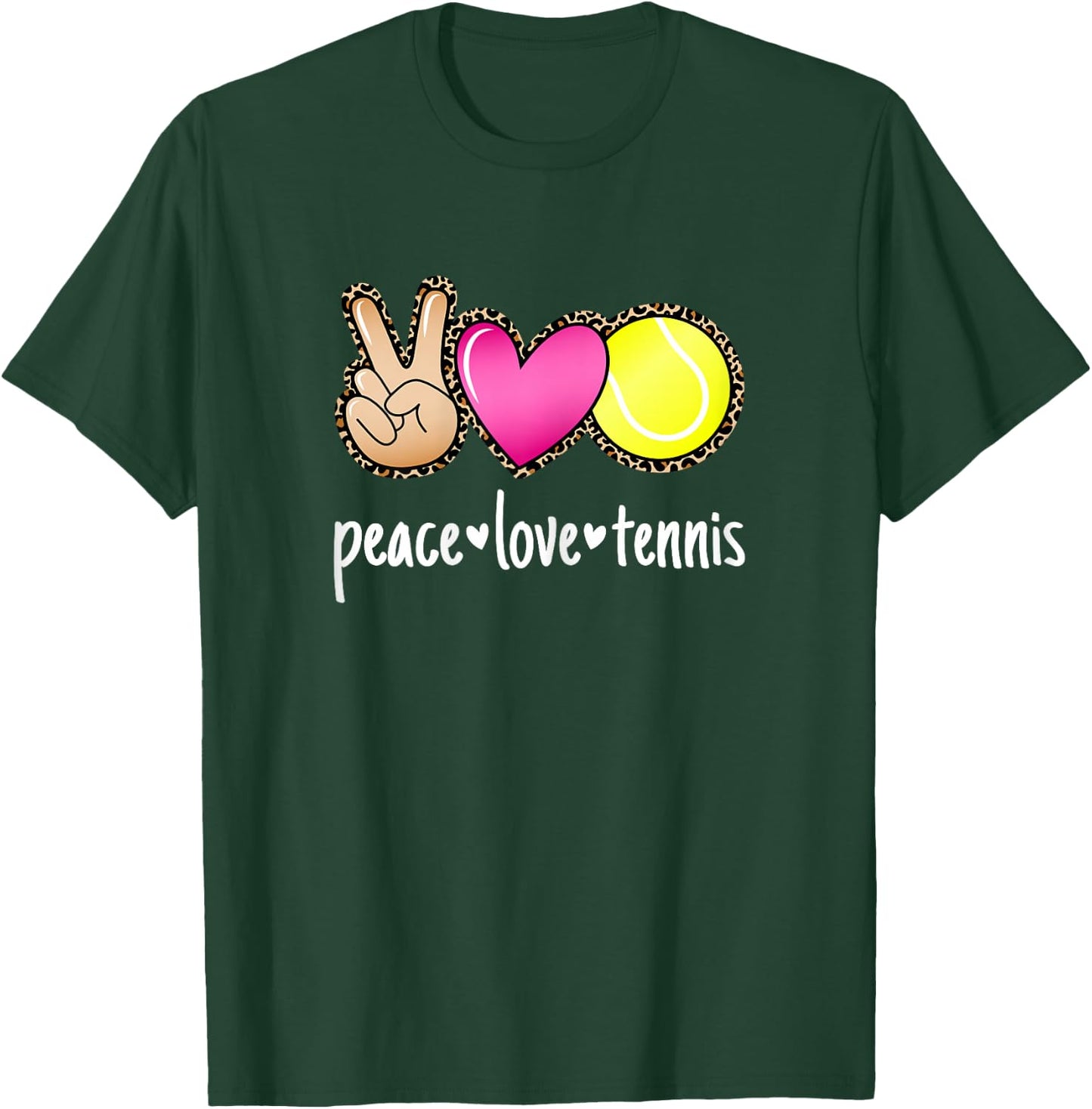 Peace Love Tennis Player and Girls T-Shirt - T-Shirt | Forest