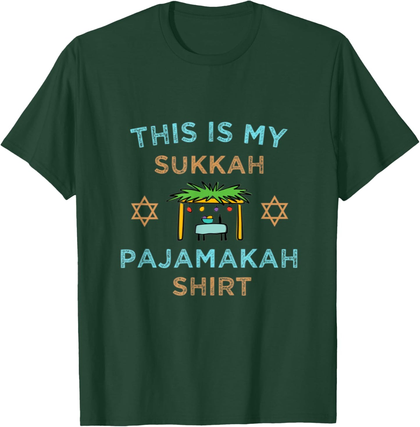 This Is My Sukkah Pajamakah Sukkot Pajama Jewish Sleeping T-Shirt - T-Shirt | Forest