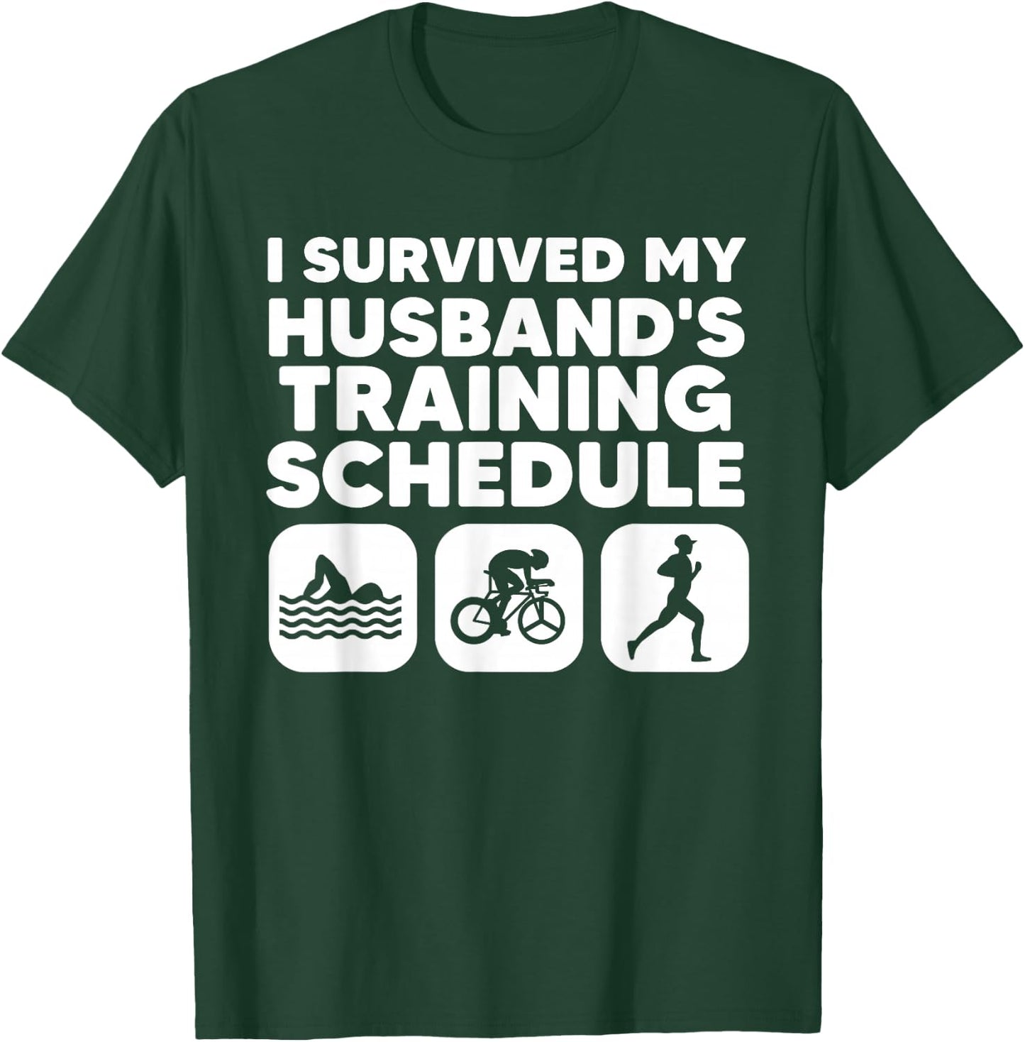 Funny Triathlon Art Women Triathlete Swim Bike Run T-Shirt - T-Shirt | Forest