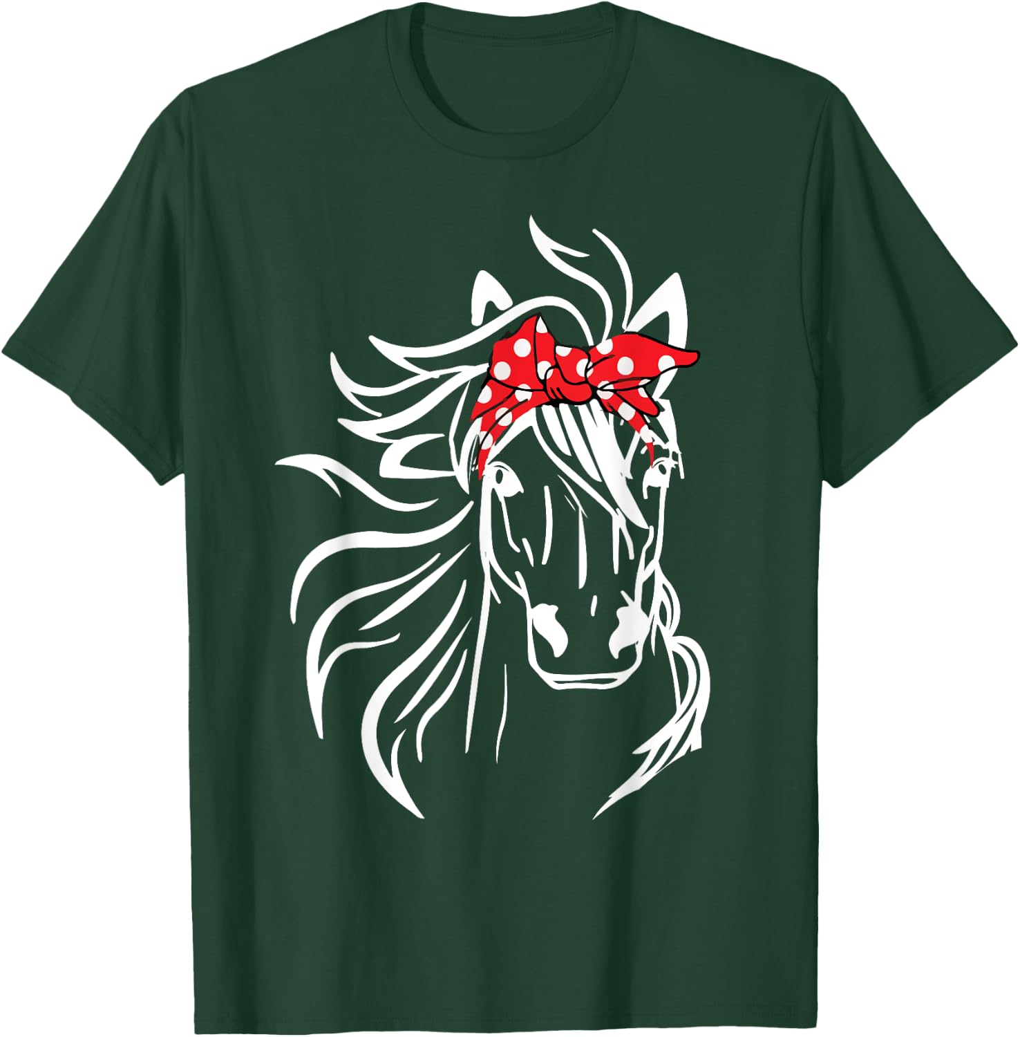 Horse Bandana Head Band for Horseback Riding Horse Lovers T-Shirt - T-Shirt | Forest
