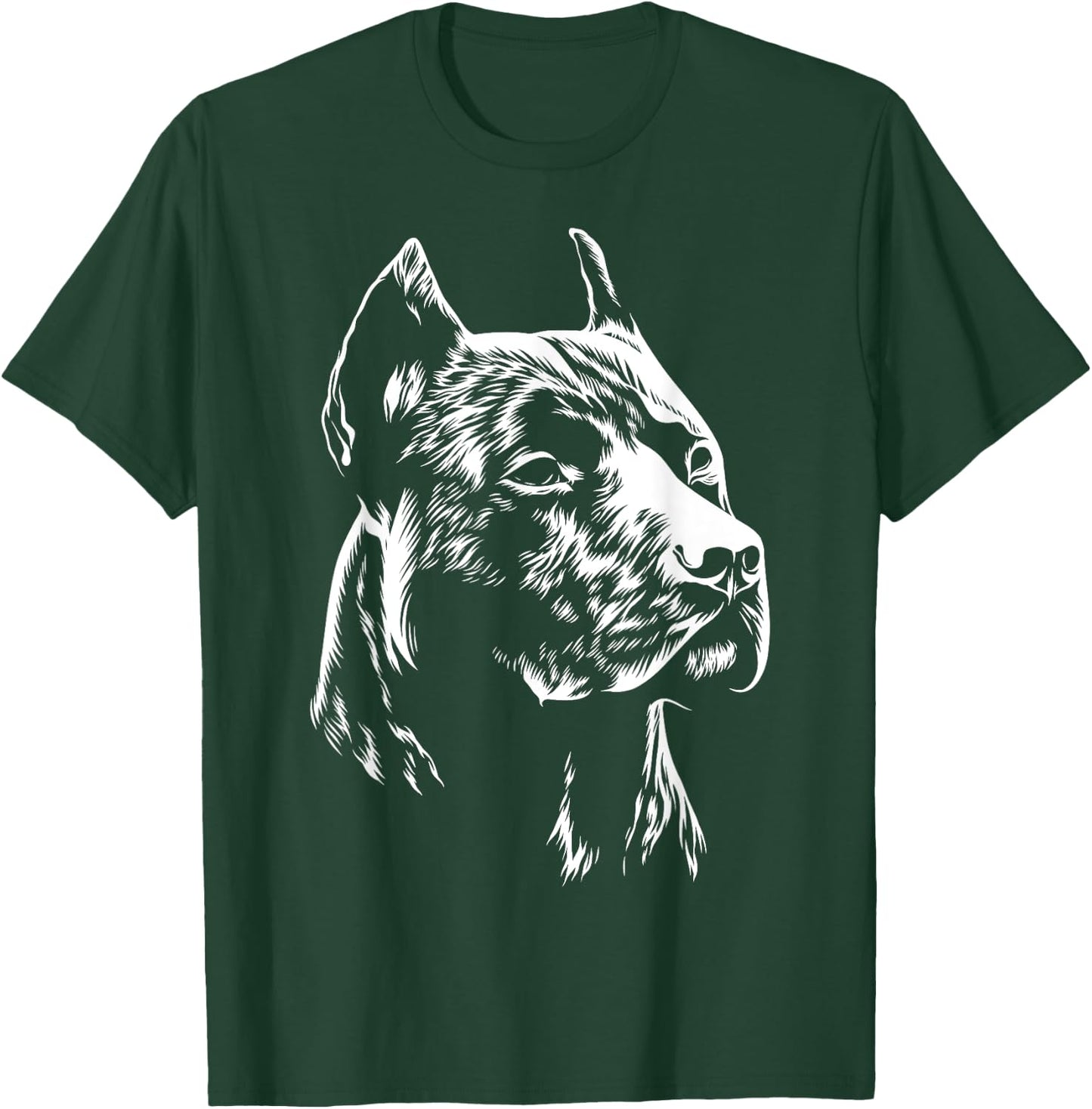 White Portrait | American Pitbull Terrier T-Shirt - T-Shirt | Forest