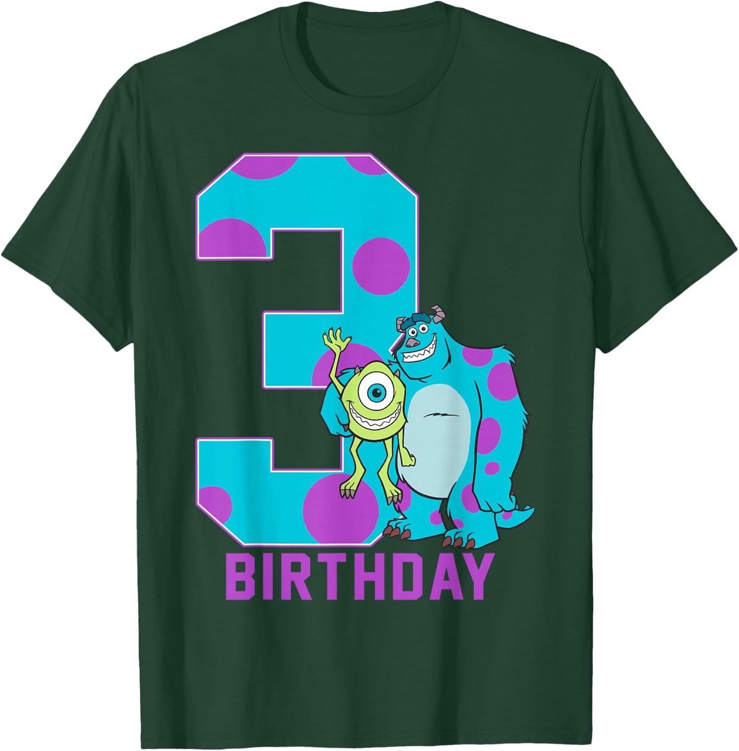 Disney Pixar Monsters Inc. Mike and Sully 3rd Birthday T-Shirt - T-Shirt | Forest