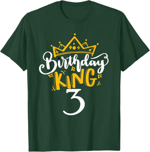 3rd Birthday King 3 Years Old Party Ideas For Boys T-Shirt - T-Shirt | Forest