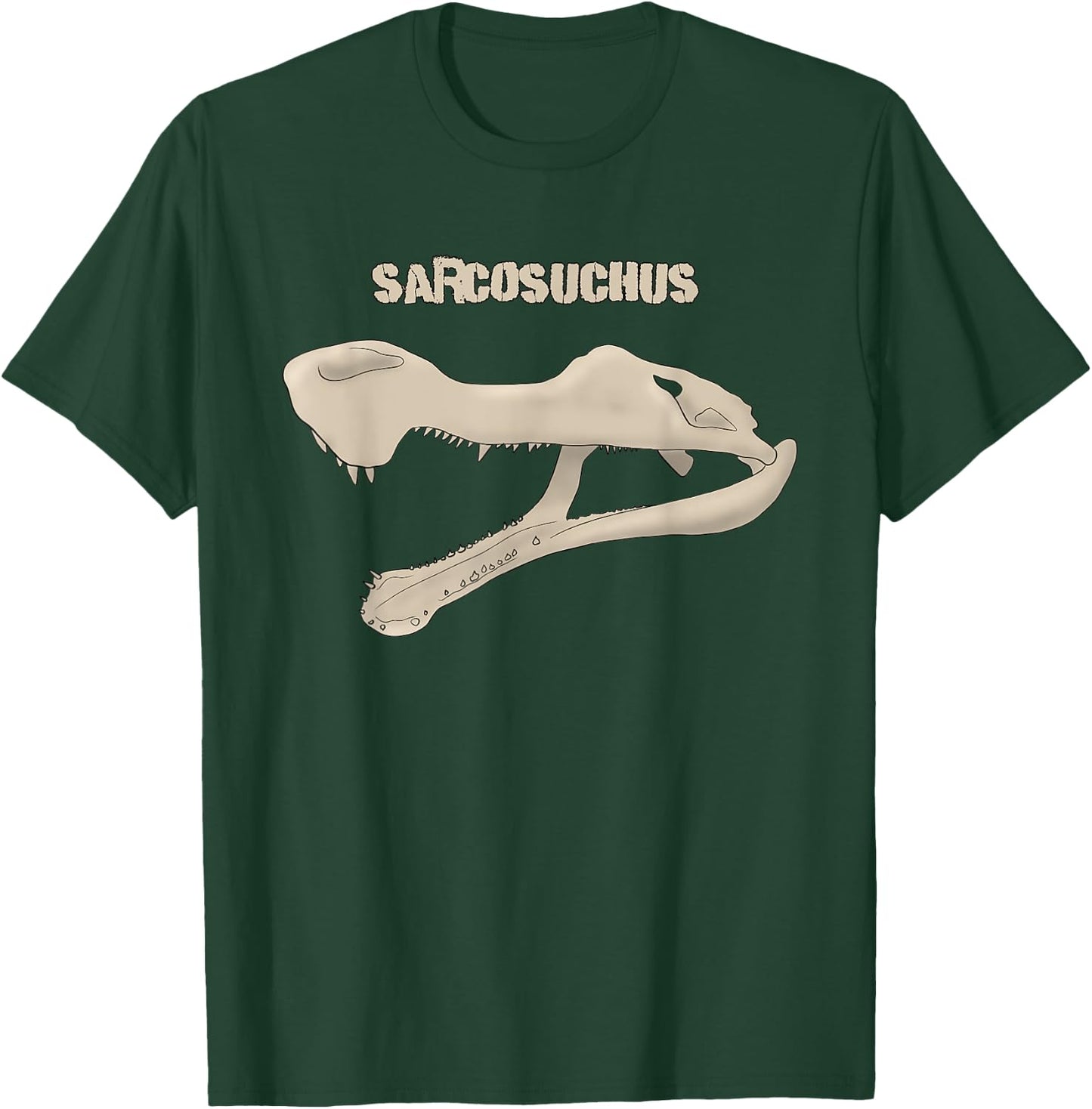 Dinosaur Sarcosuchus Fossil Crocodile Prehistoric Lizard T-Shirt - T-Shirt | Forest