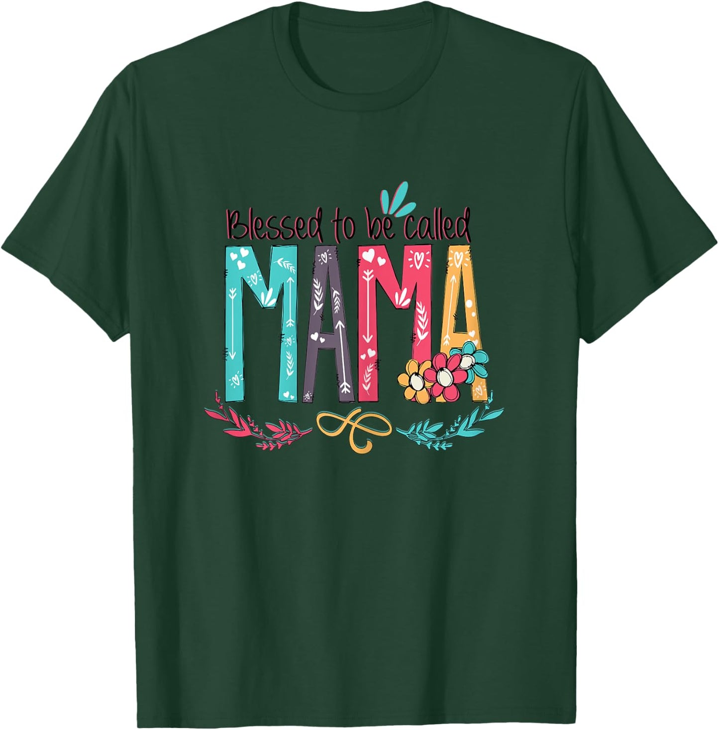 Blessed to be called MaMa Colorful gifts-Grandma T-Shirt - T-Shirt | Forest