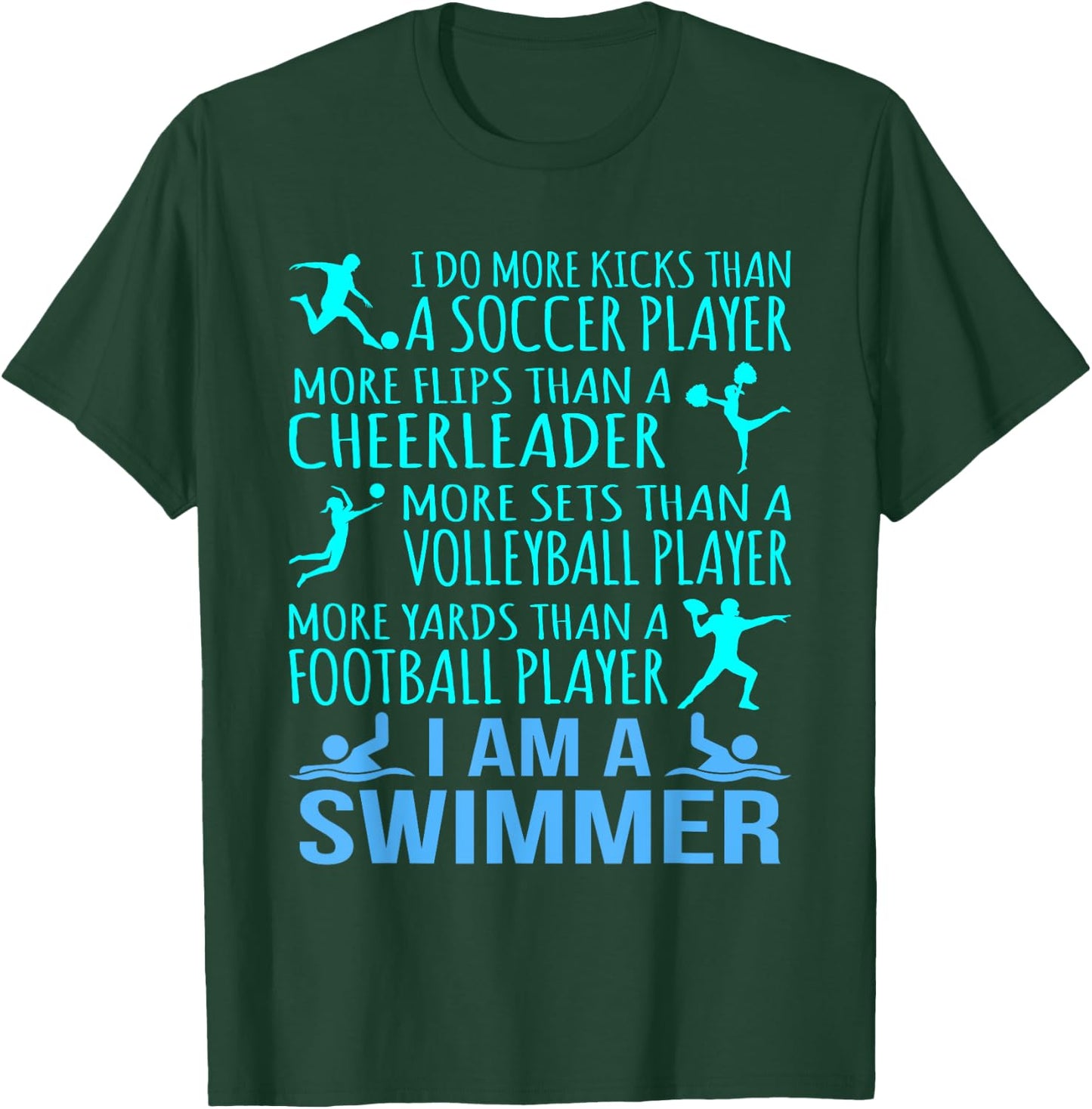 I Am A Swimmer Funny Swimming Swim Coach Men Women Graphic T-Shirt - T-Shirt | Forest