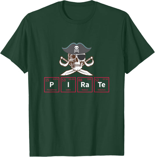 Funny Pirate Periodic Table Chemistry Fun T-Shirt - T-Shirt | Forest