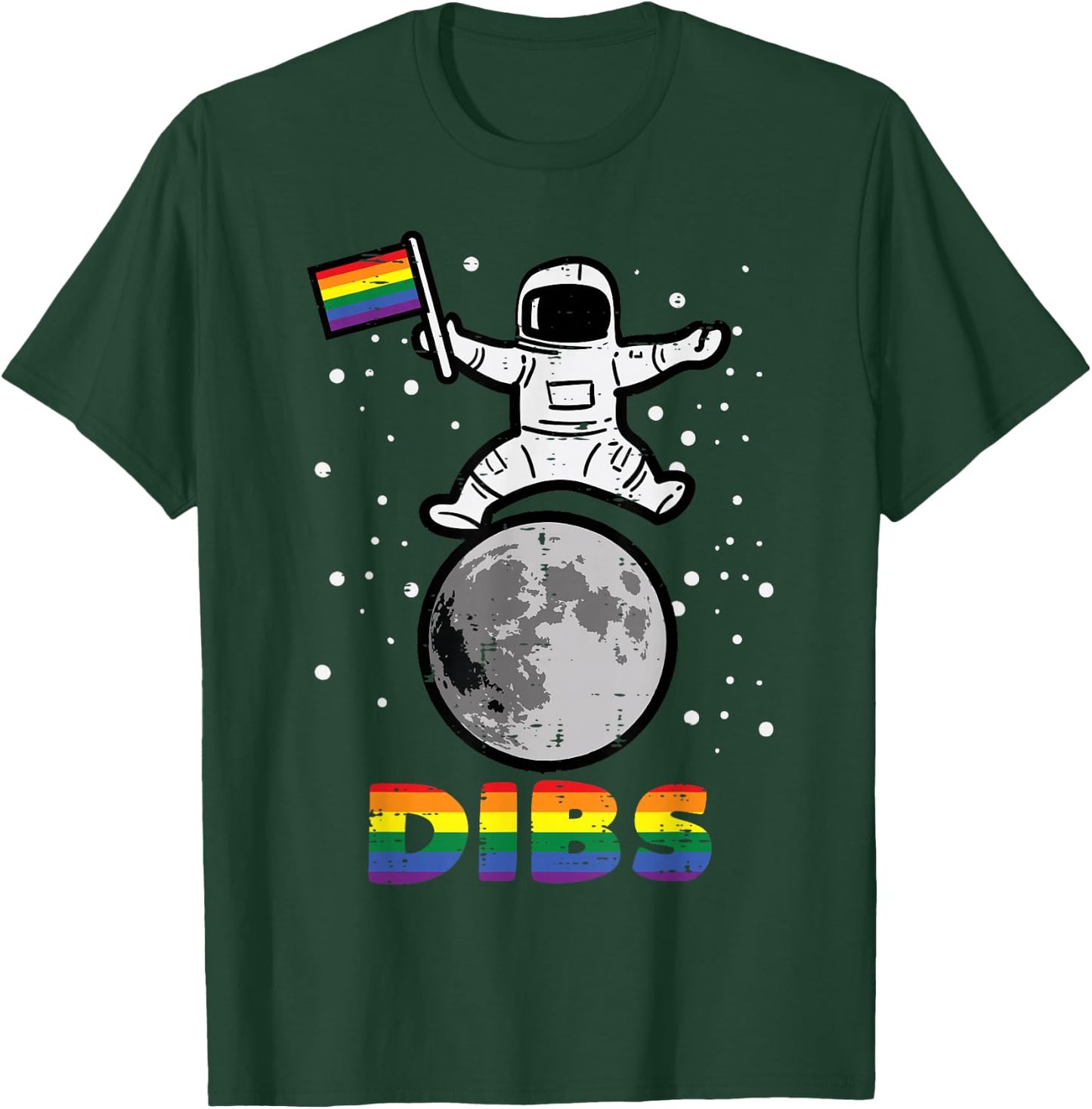 Gay Astronaut Moon Flag Dibs Rainbow Pride Month Lgbt Ally T-Shirt - T-Shirt | Forest