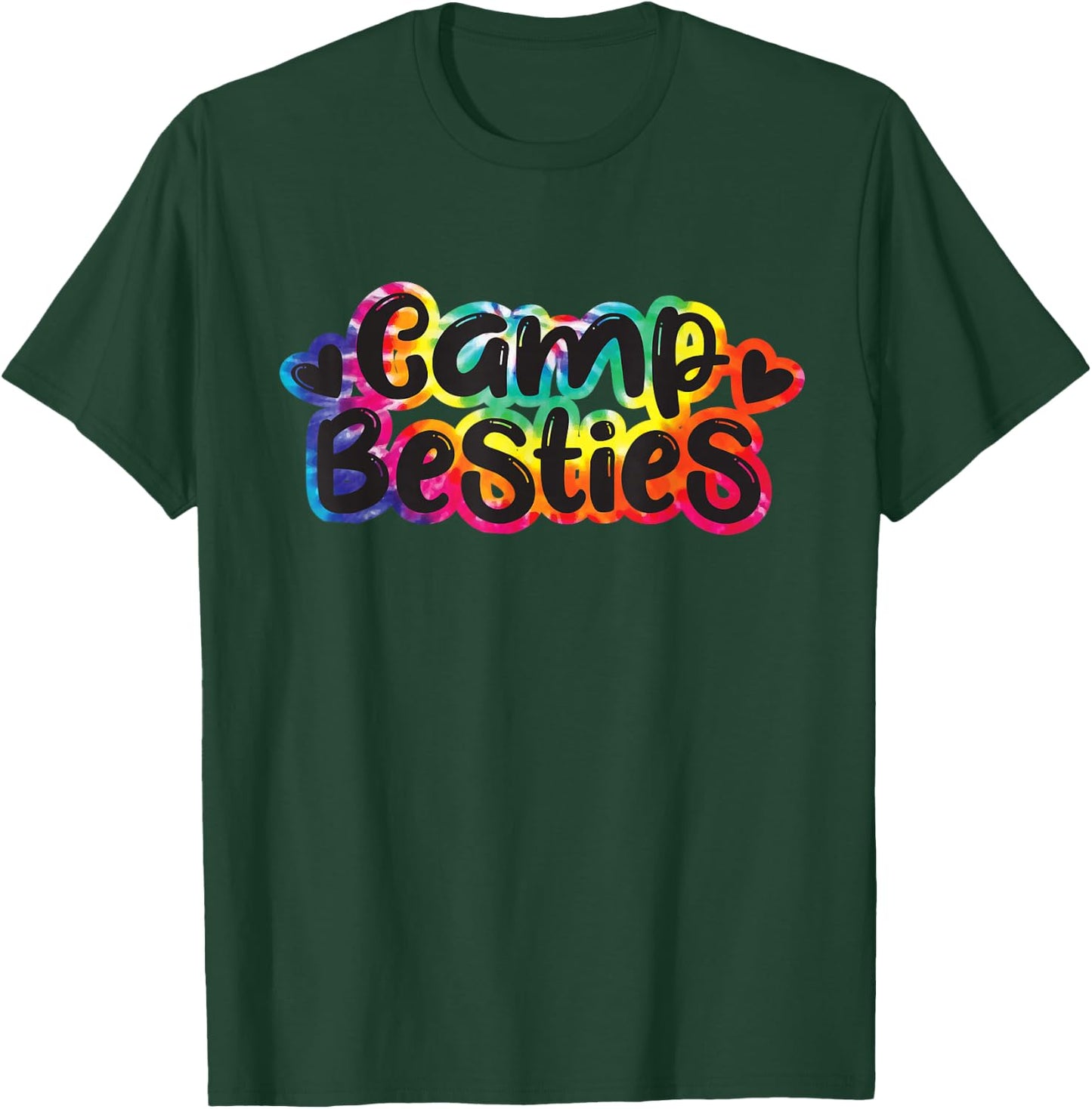 Camp Besties Shirt Cute Tie Dye Best Friend Summer Girl Gift T-Shirt - T-Shirt | Forest