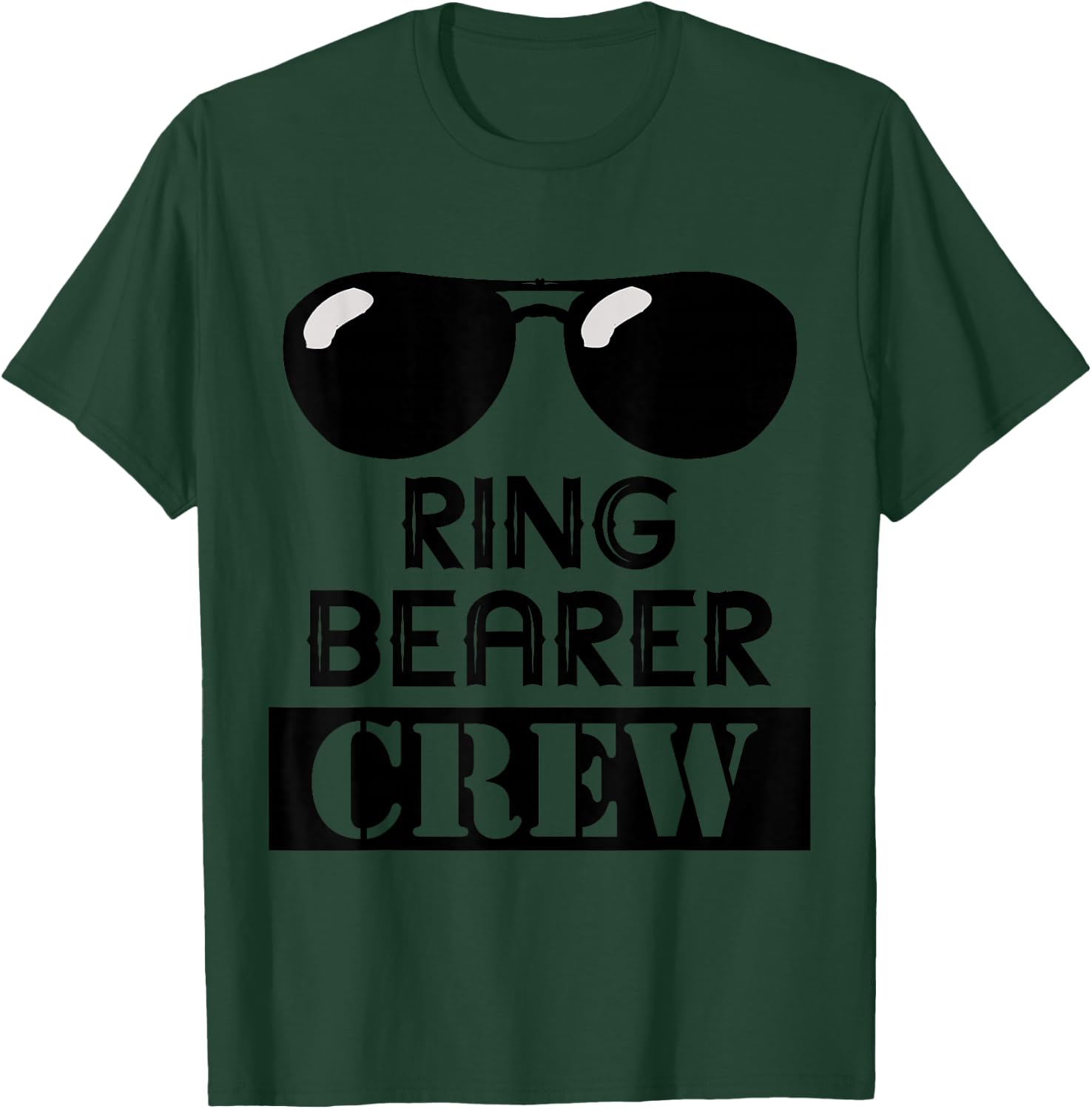 Ring Bearer Crew Ring Wedding Party Sunglass Security T-Shirt - T-Shirt | Forest