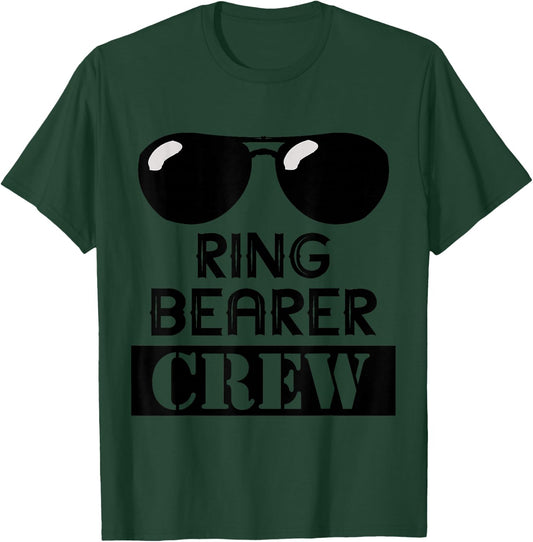 Ring Bearer Crew Ring Wedding Party Sunglass Security T-Shirt - T-Shirt | Forest