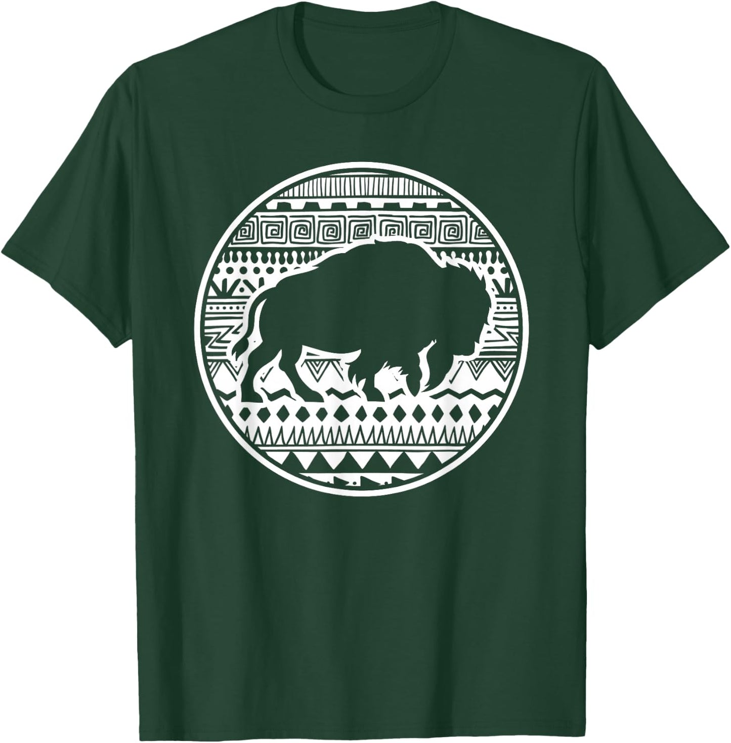 American Bison Animal Lover Vintage Tribal Buffalo T-Shirt - T-Shirt | Forest