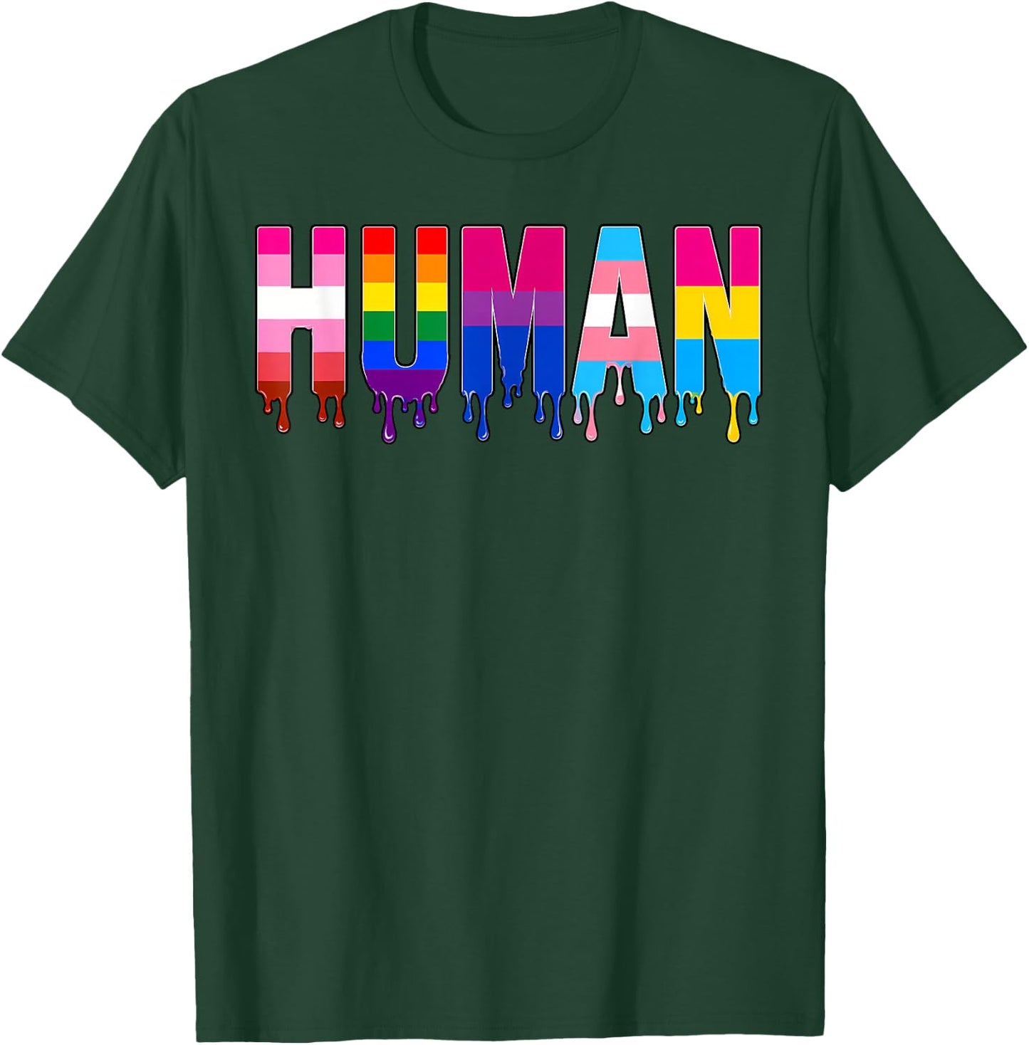 LGBT Shirts Human Dripping Rainbow Gay LGBTQ Pride Month T-Shirt - T-Shirt | Forest