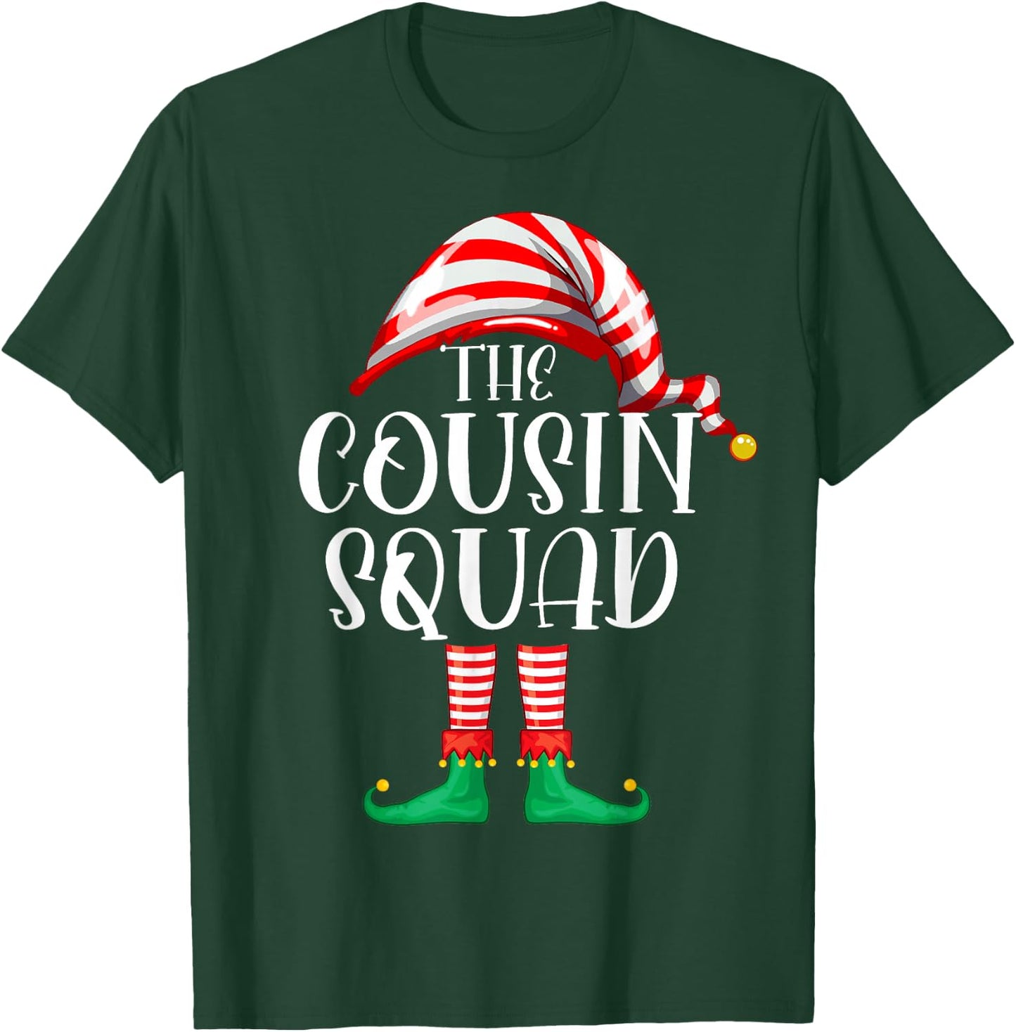 Cousin Squad Christmas Cute Xmas Elf Party Pajama Matching T-Shirt - T-Shirt | Forest