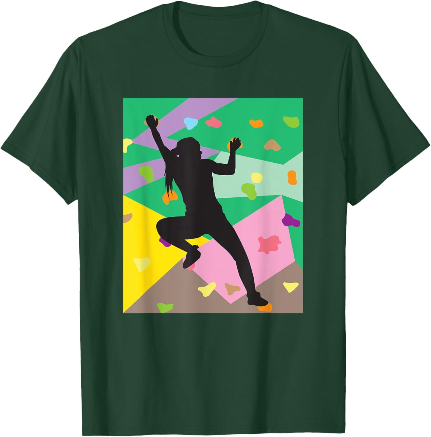 Alpinism Wall Climbing Rock Climbers Gift Women Kids Girls T-Shirt - T-Shirt | Forest