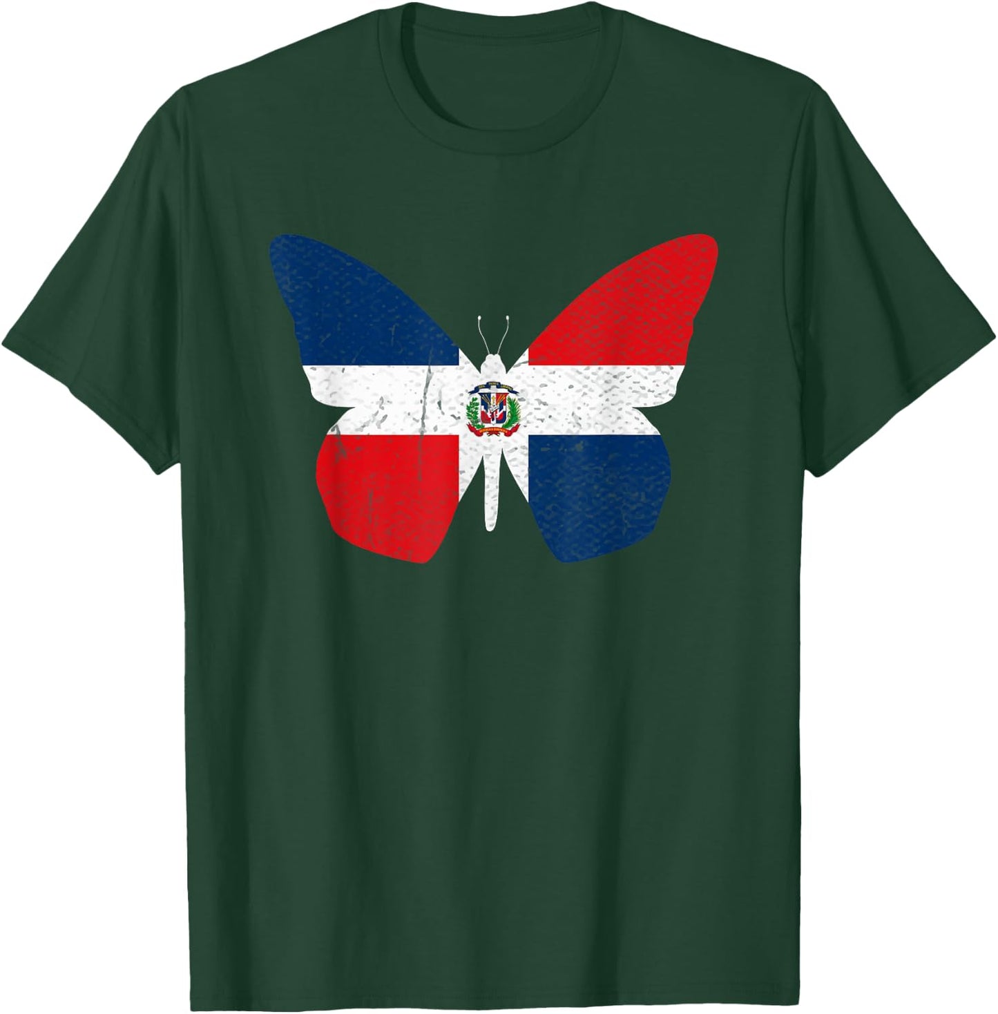 Dominican Republic flag Butterfly Dominicana T-Shirt - T-Shirt | Forest