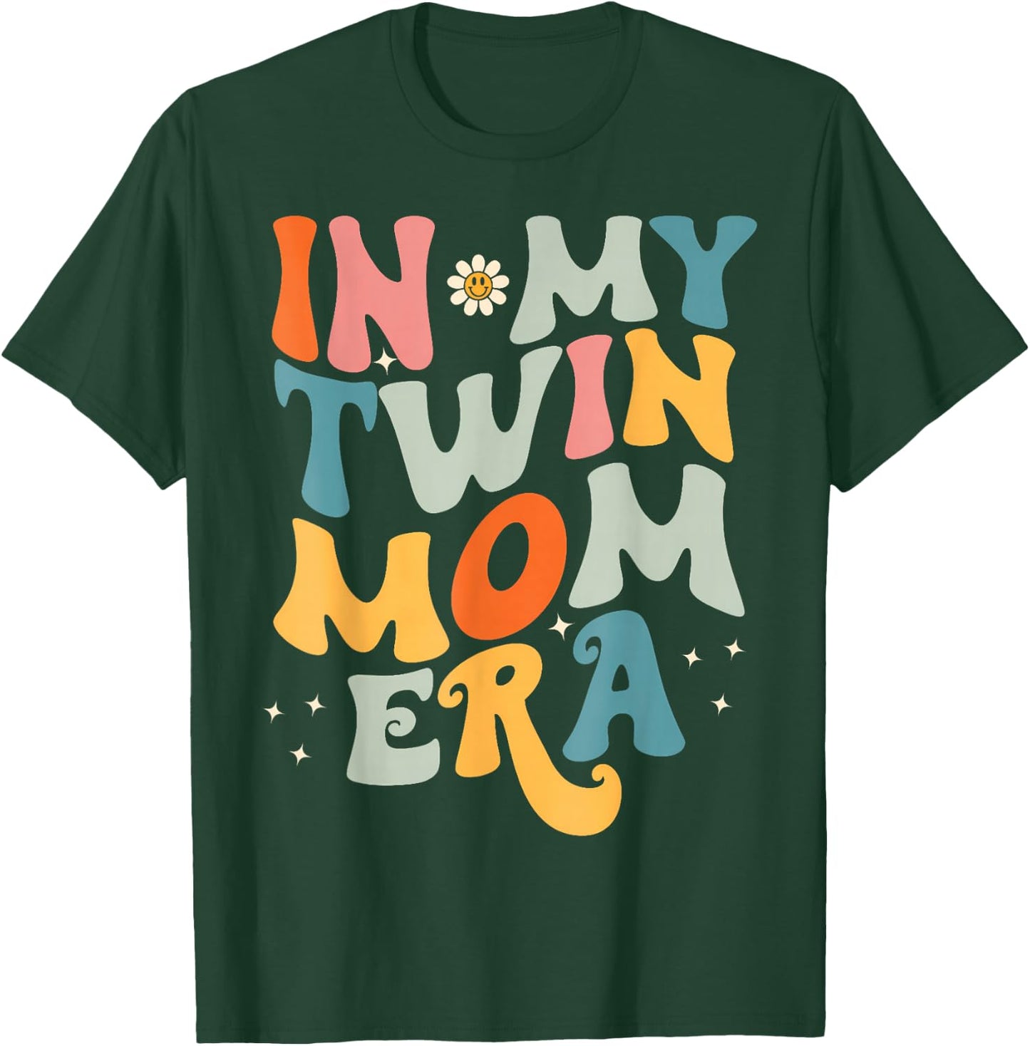 In My Twin Mom Era,Cute Groovy New Mom Gift T-Shirt - T-Shirt | Forest