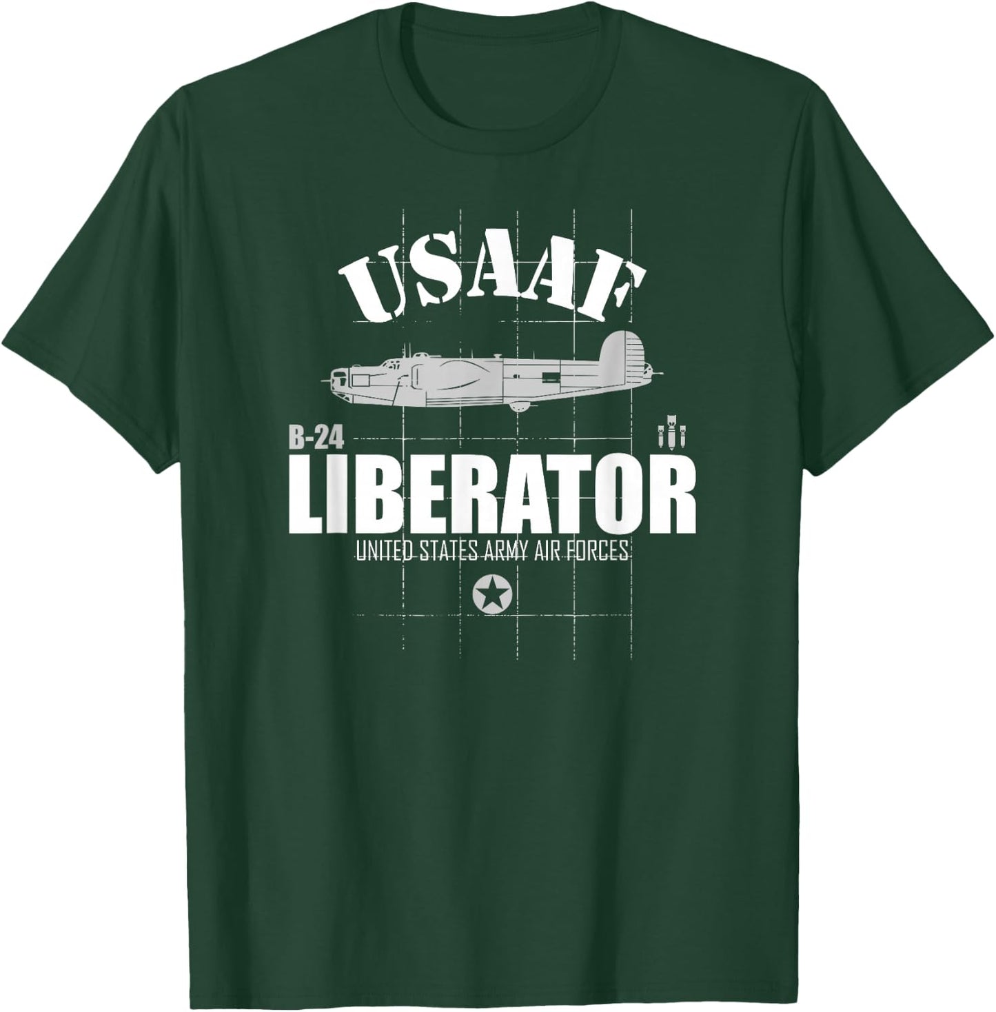 WW2 Bomber - USAAF B-24 Liberator T-Shirt - T-Shirt | Forest