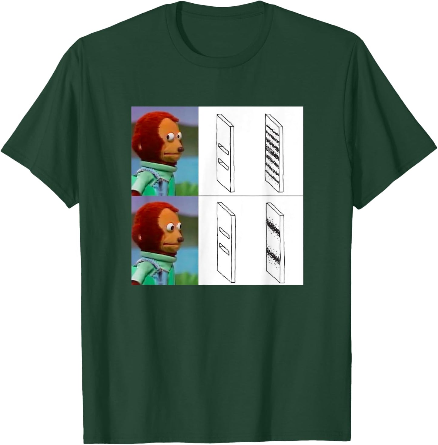 Observer Effect Meme Funny Quantum Physics Awkward Monkey T-Shirt - T-Shirt | Forest