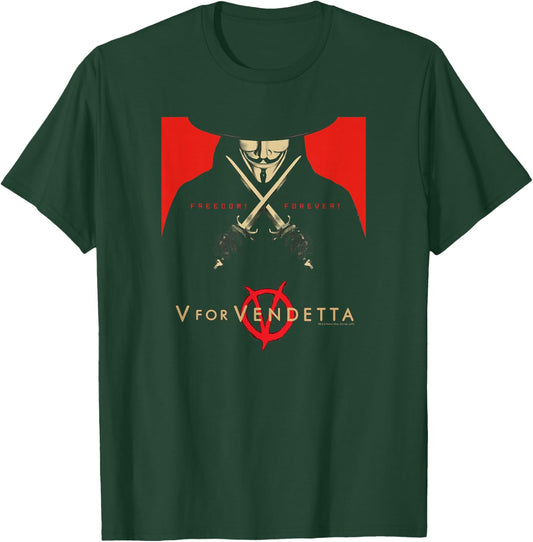 V for Vendetta Freedom Forever T-Shirt - T-Shirt | Forest
