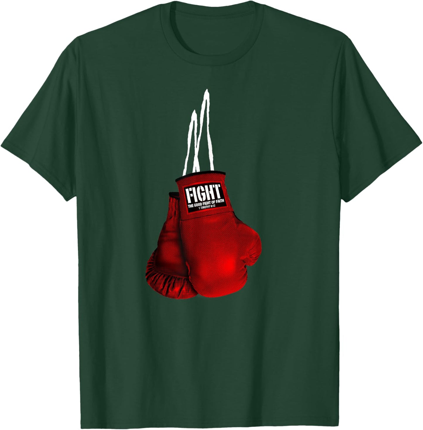 Fight the good of Faith Christian Christian Boxing T-Shirt - T-Shirt | Forest