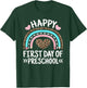 Happy First Day Of Preschool Leopard Rainbow Teacher Student Men Women Kids T-Shirt - T-Shirt | Forest