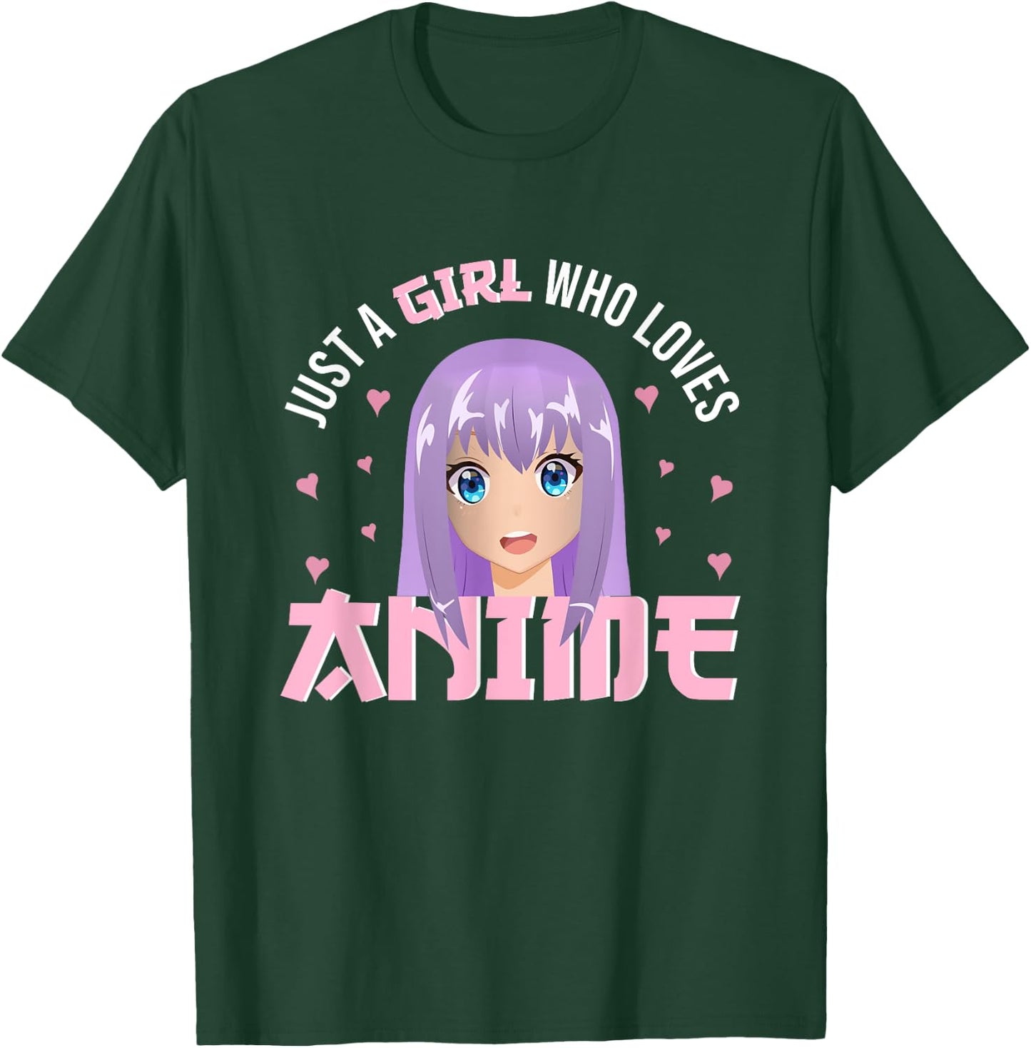 Woman Girl Anime - Just A Girl Who Loves Anime T-Shirt - T-Shirt | Forest