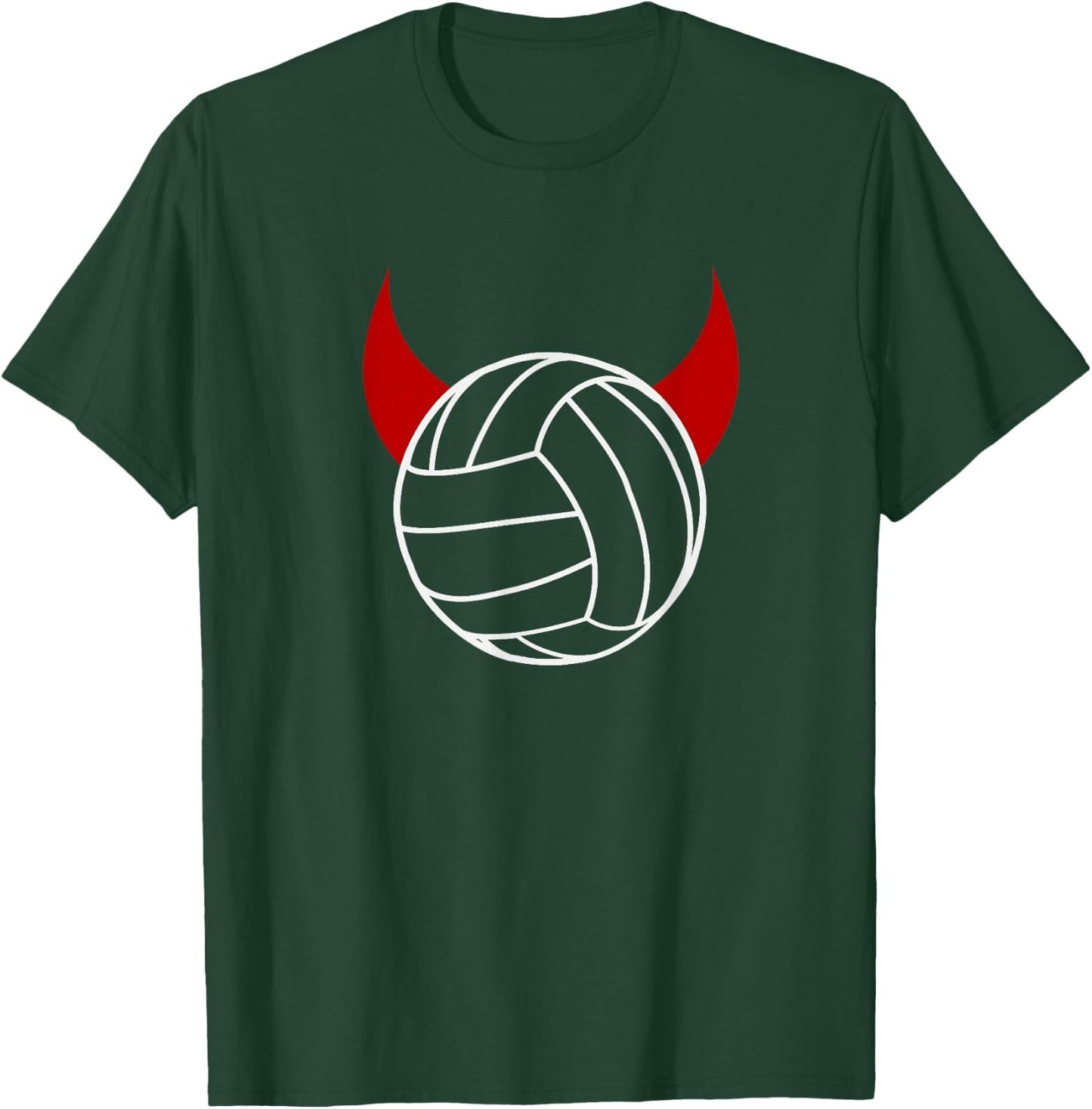 Red devil volleyball with devil horns volleyball player T-Shirt - T-Shirt | Forest