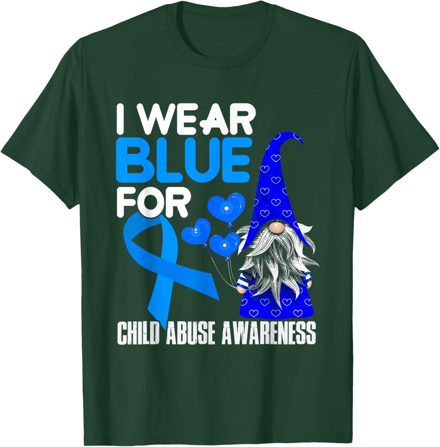 Blue Ribbon For Child Abuse Awareness Prevention Month April T-Shirt - T-Shirt | Forest