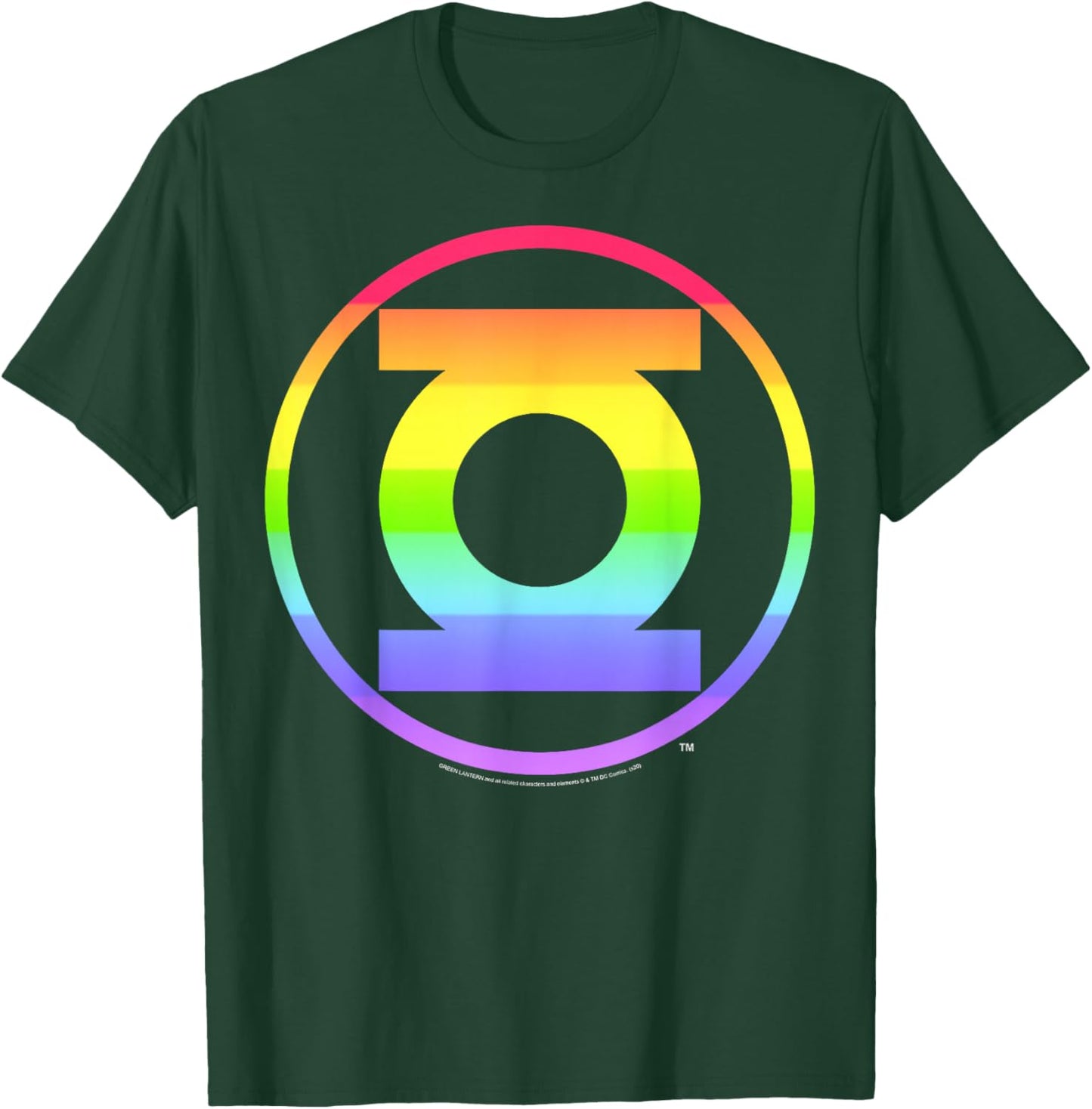 DC Comics Pride Green Lantern Rainbow Logo T-Shirt - T-Shirt | Forest