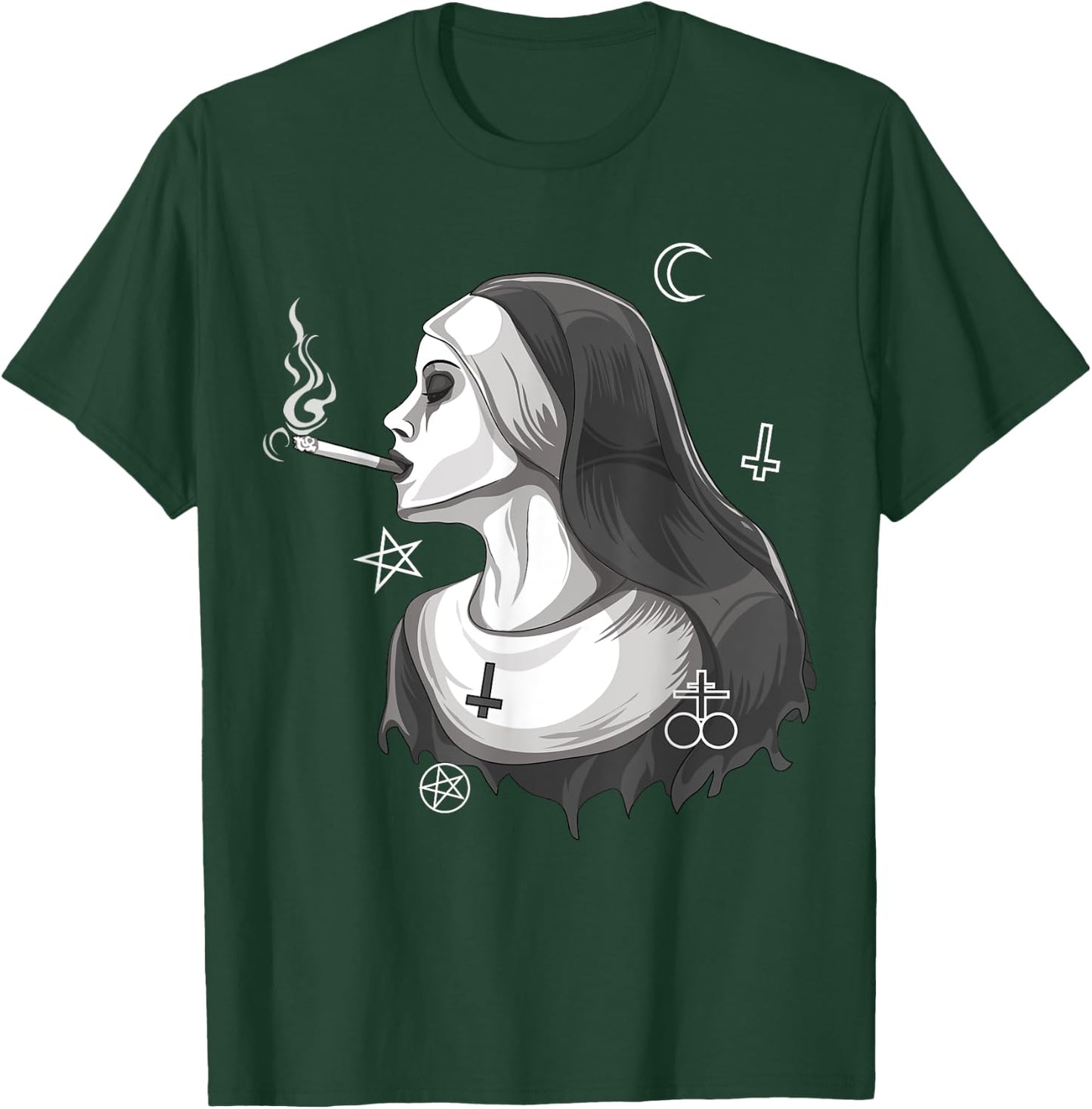 Dark Nun Satanic Occult Gothic Evil Anti-Christ Nun Unholy T-Shirt - T-Shirt | Forest