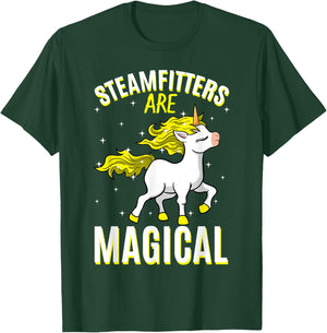 Steamfitters Are Magical Unicorn Job Pipefitter Profession T-Shirt - T-Shirt | Forest