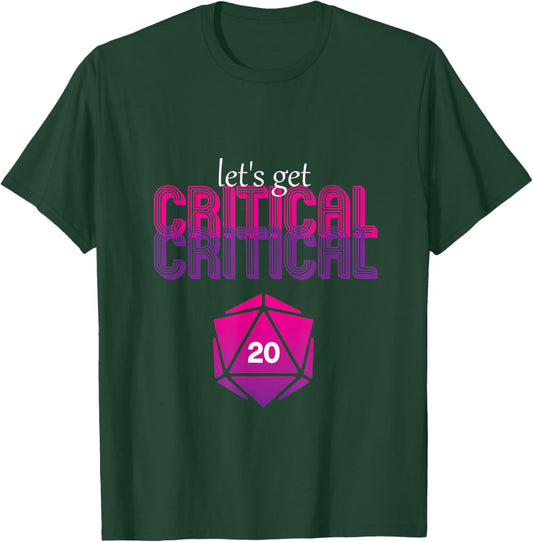Let's get critical D20 dice DnD Funny T-Shirt - T-Shirt | Forest