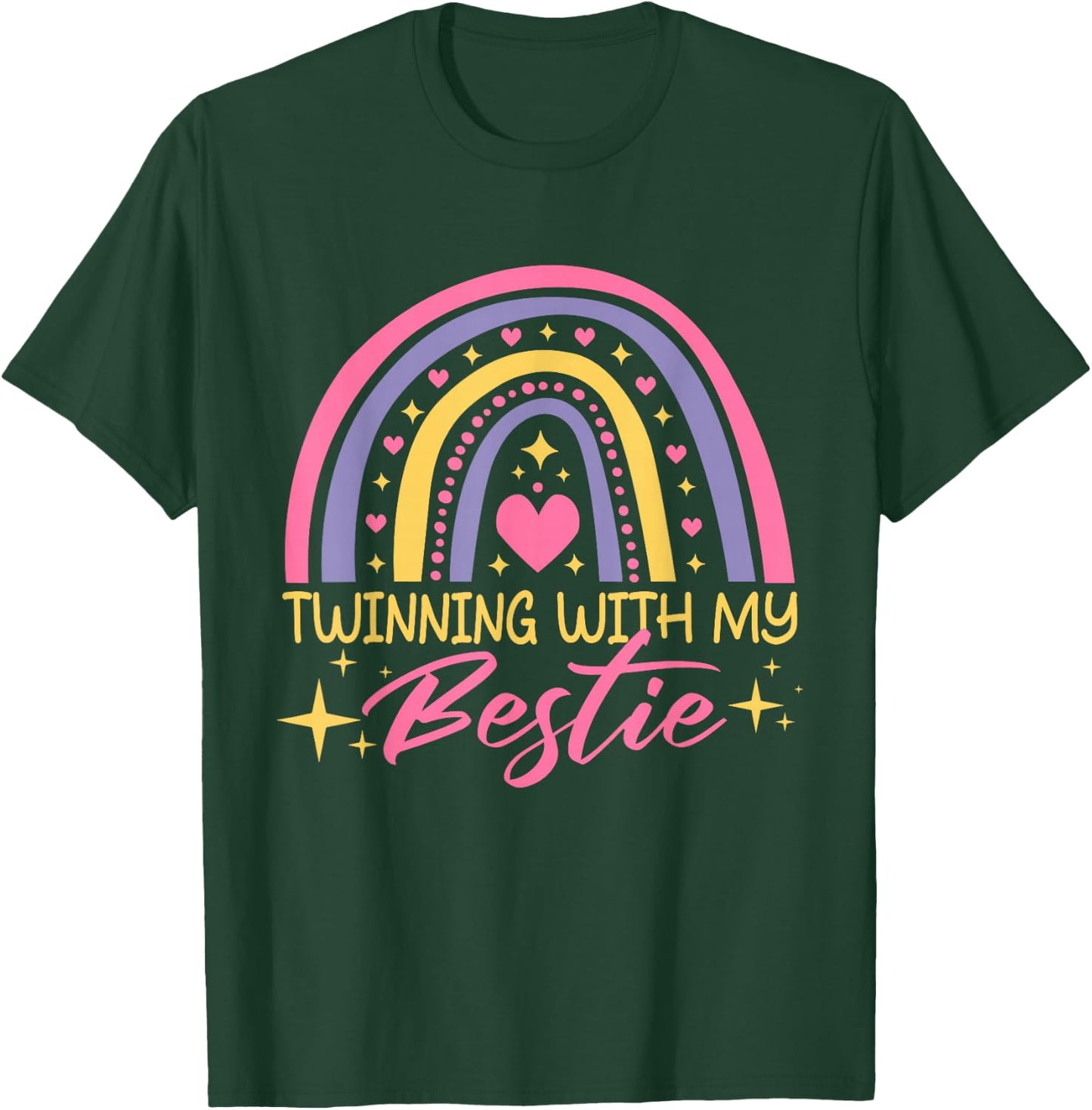 Matching Twin Spirit Week Twinning With My Bestie Rainbow T-Shirt - T-Shirt | Forest
