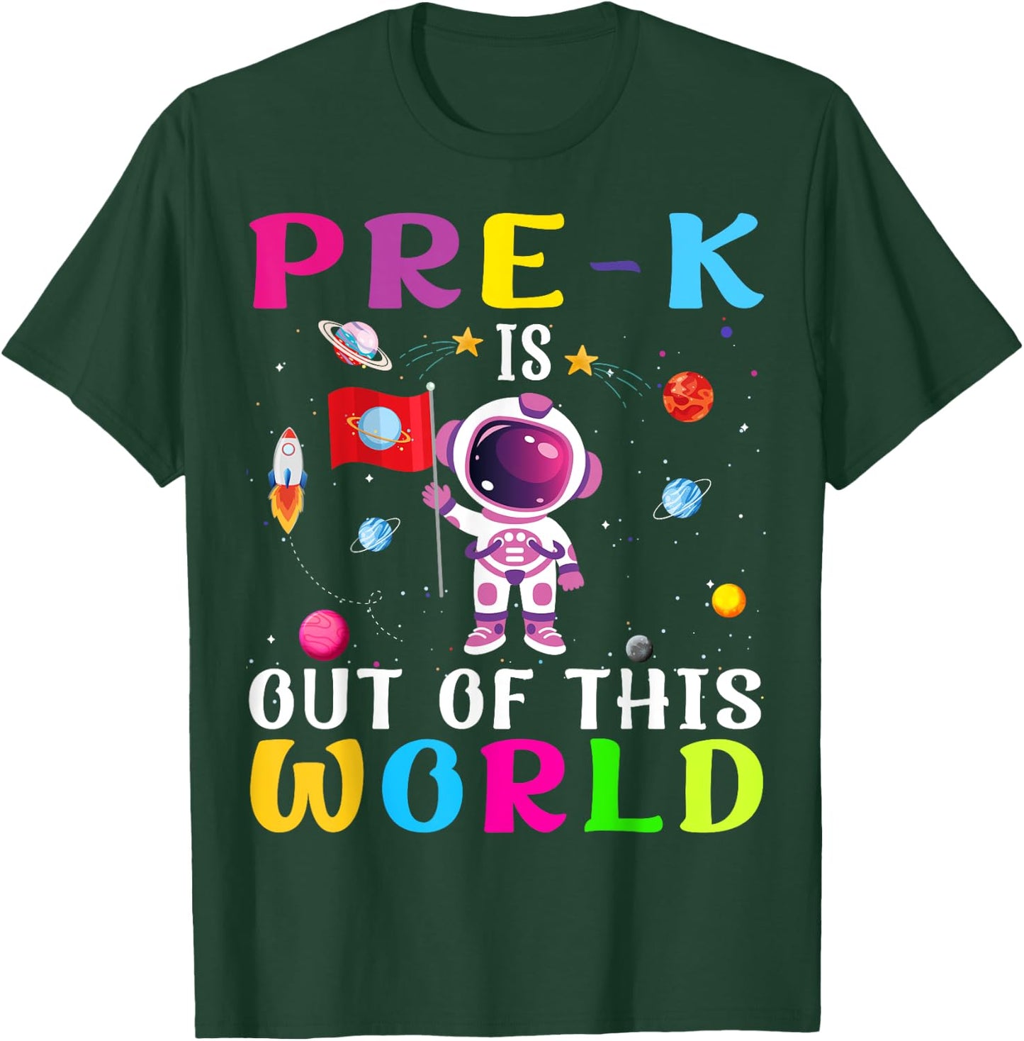 Pre-k Is Out Of This World Cute Astronaut Back To School Kid T-Shirt - T-Shirt | Forest