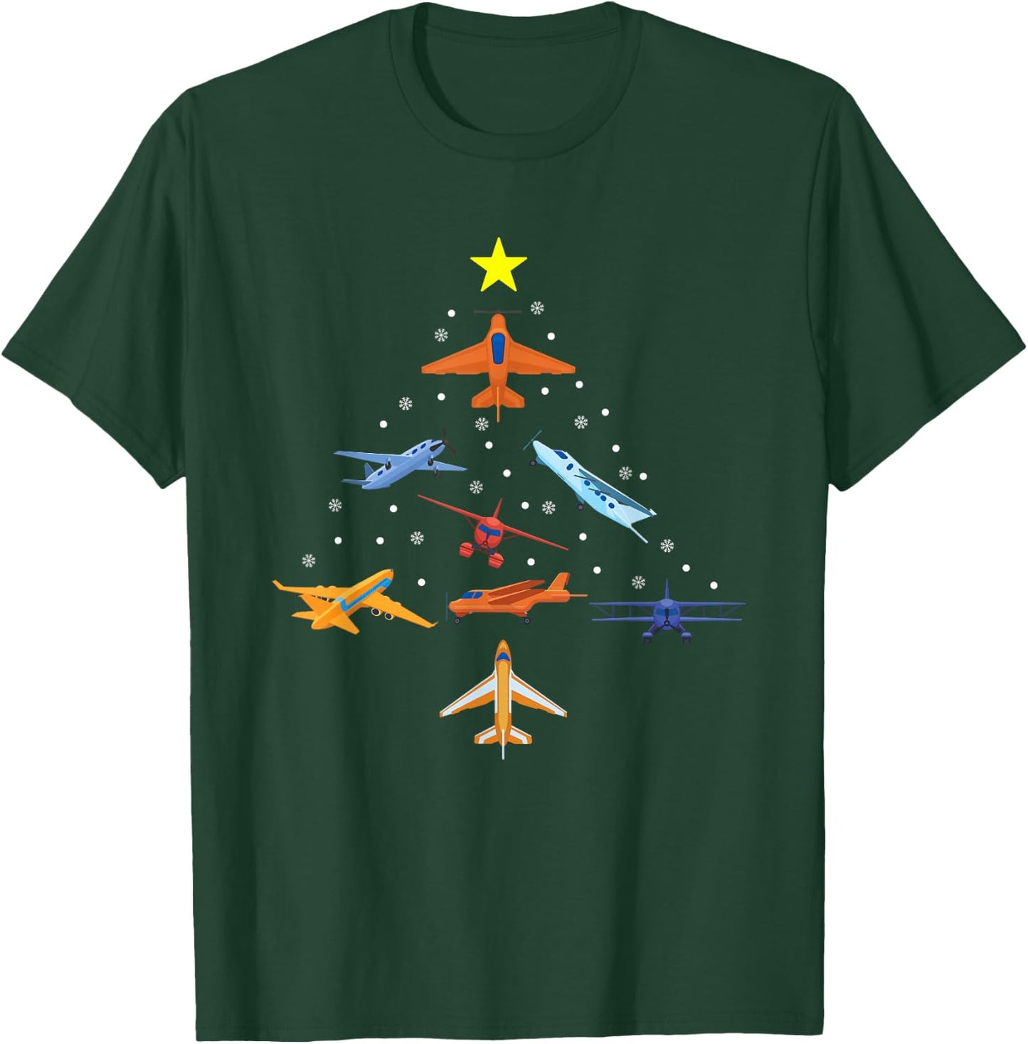 Christmas Aviator Airplane Santa Claus Aviation Christmas T-Shirt - T-Shirt | Forest