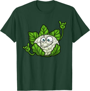 Funny Cauliflower Designs Women Veggie Lover Vegan T-Shirt - T-Shirt | Forest