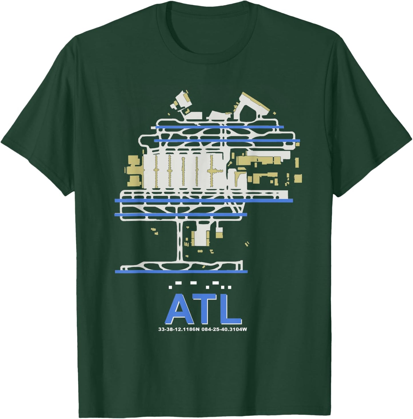 ATL Hartsfield Jackson Atlanta Int'l Airport Art Pilot T-Shirt - T-Shirt | Forest