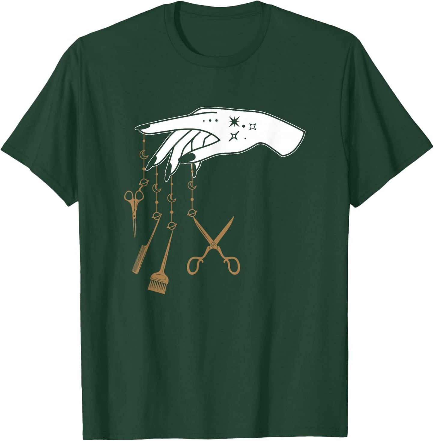 Scissor Hair Salon Barber Hairstylist Tattooed Hairdresser T-Shirt - T-Shirt | Forest