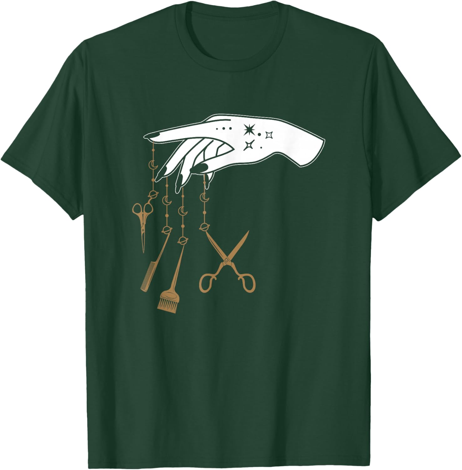 Scissor Hair Salon Barber Hairstylist Tattooed Hairdresser T-Shirt - T-Shirt | Forest