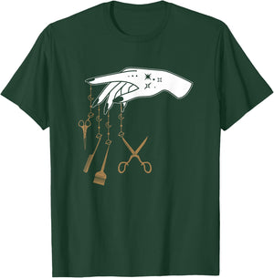 Scissor Hair Salon Barber Hairstylist Tattooed Hairdresser T-Shirt - T-Shirt | Forest