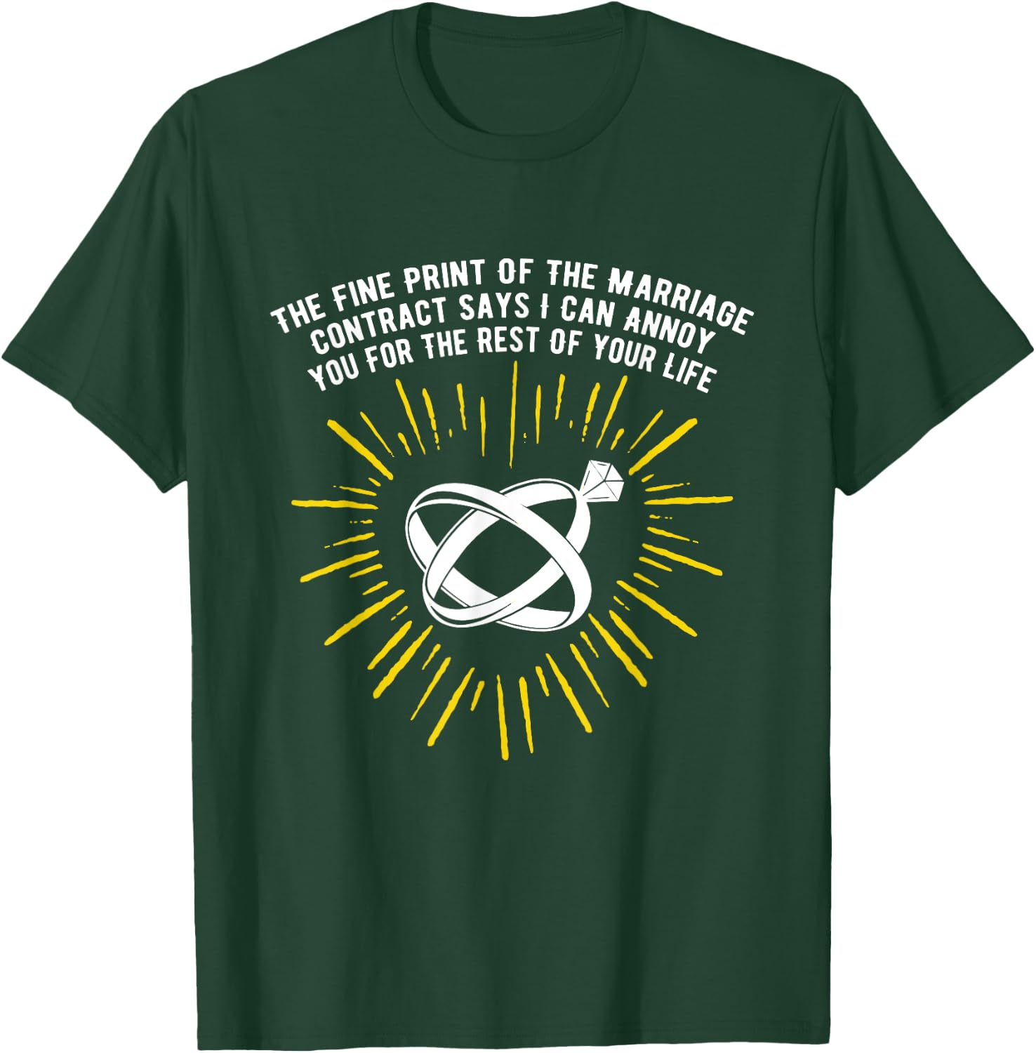 Print of the Marriage Contract Wedding Funny T-Shirt - T-Shirt | Forest