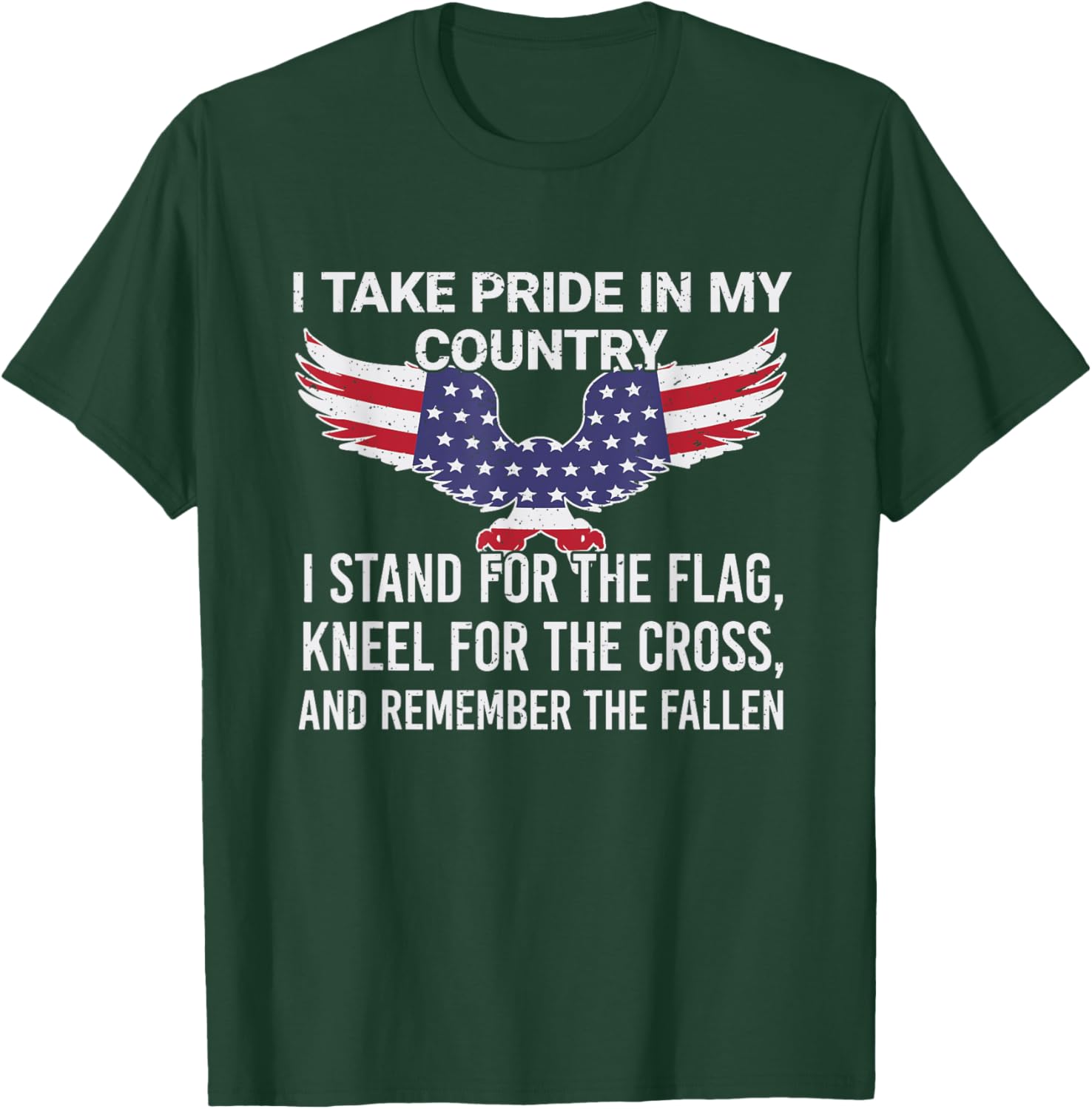 I take pride in my country Veteran Patriot America T-Shirt - T-Shirt | Forest