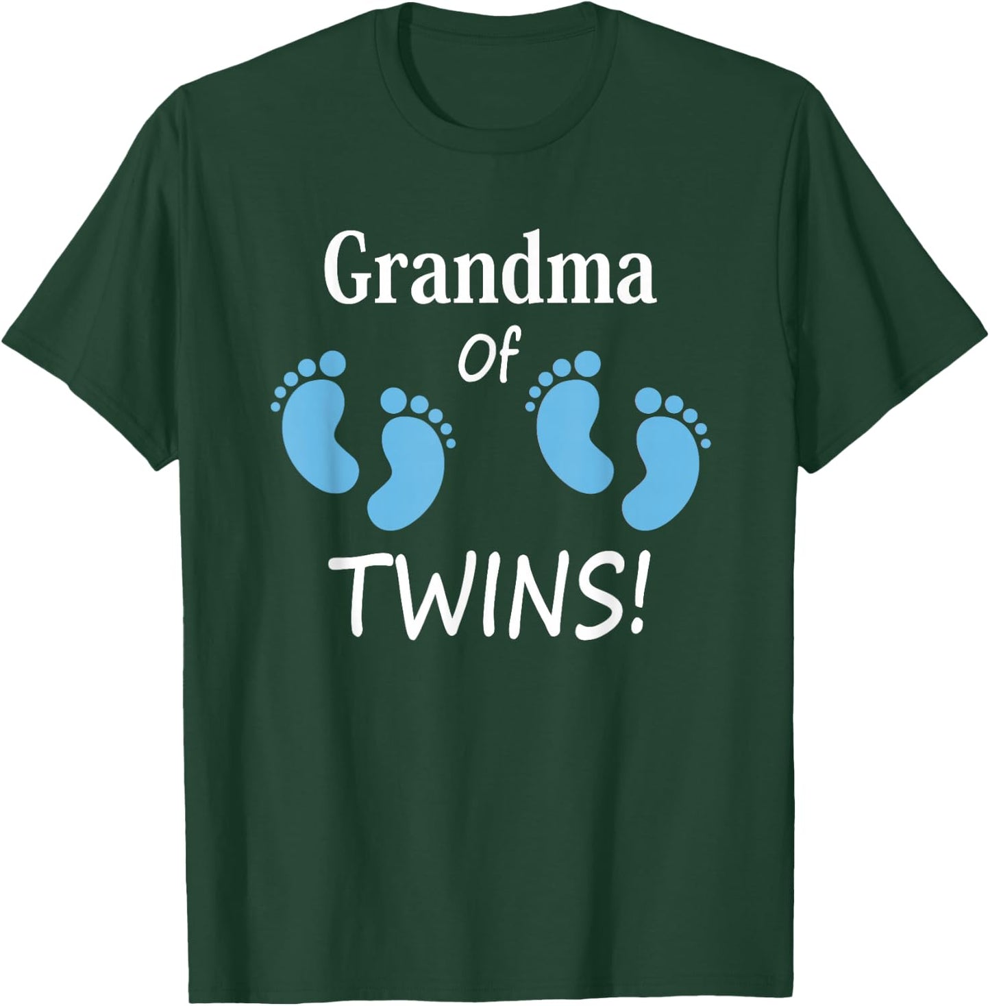 Grandma of Twin Boys Footprint Design T-Shirt - T-Shirt | Forest