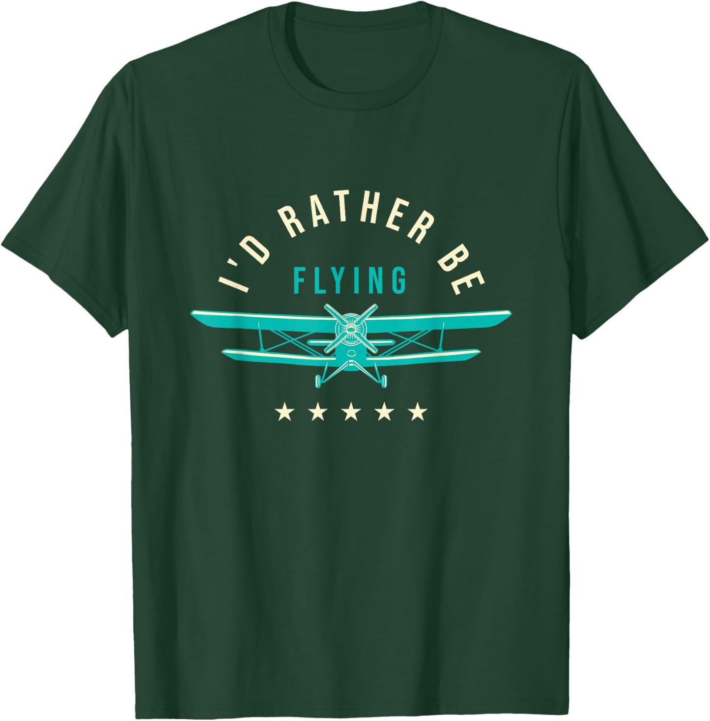 I'd Rather Be Flying - Airline Pilot Aviation Aircraft Lover T-Shirt - T-Shirt | Forest