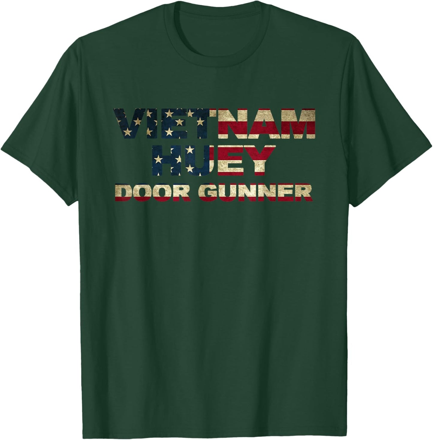 Vietnam Huey T Shirt Door Gunner Us Flag Us Flag T-Shirt - T-Shirt | Forest